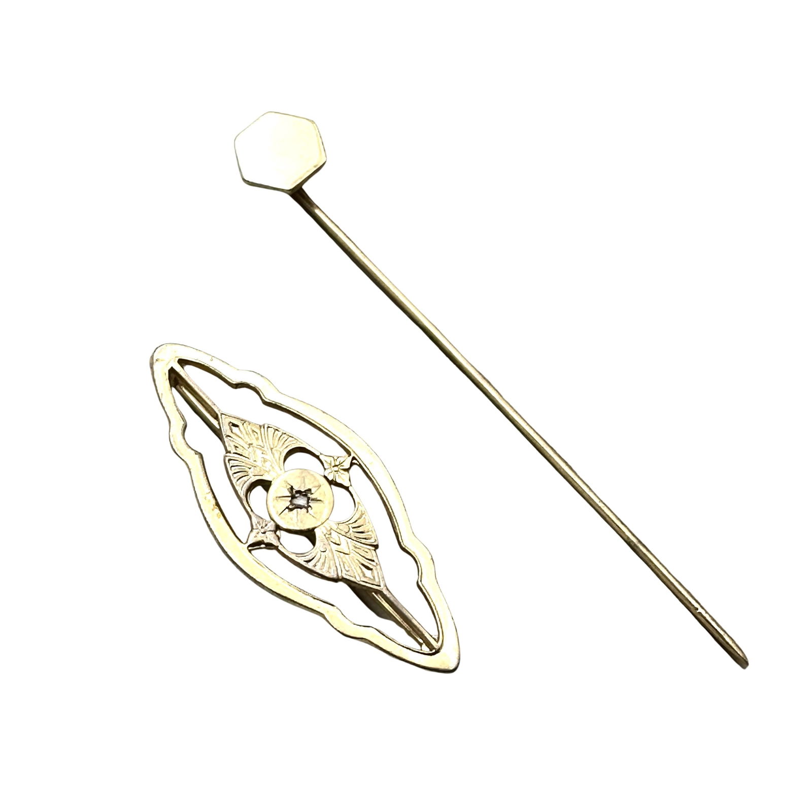 Vintage Jewelry Group of Two Gold Filled Pins Brooches (1 of 2)