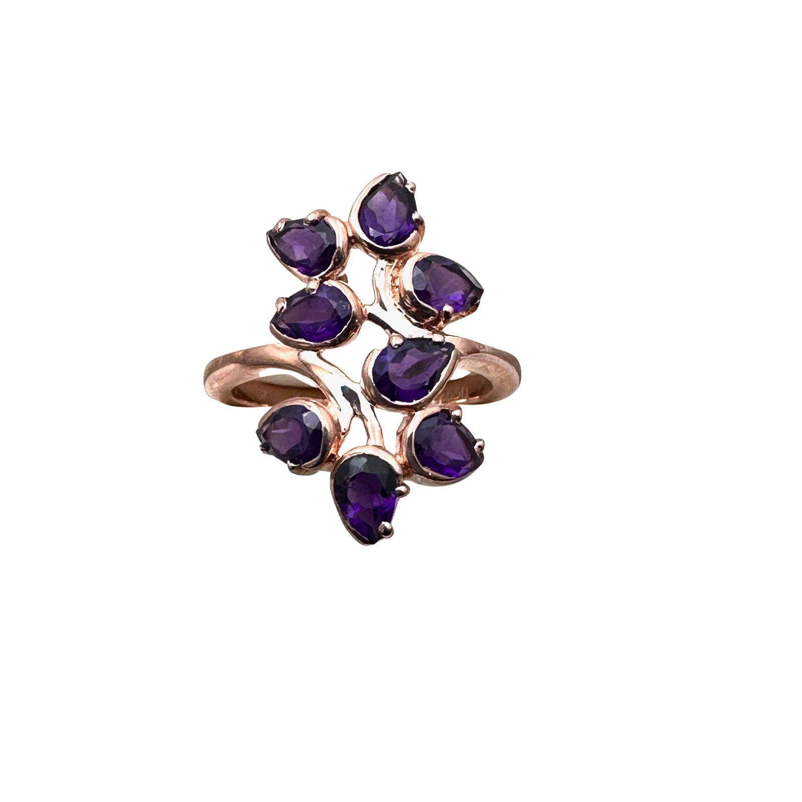 Amethyst Rose Gold Over Sterling Silver Ring Size 9 Weight 5 Grams: Amethyst Rose Gold Over Sterling Silver Ring Size 9 Weight 5 Grams
