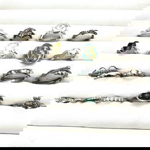 Jewelry Group Sterling Silver Ring Lot Variety of Sizes Gemstone Cubic Zirconia Bands 64 Grams: Jewelry Group Sterling Silver Ring Lot Variety of Sizes Gemstone Cubic Zirconia Bands 64 Grams
