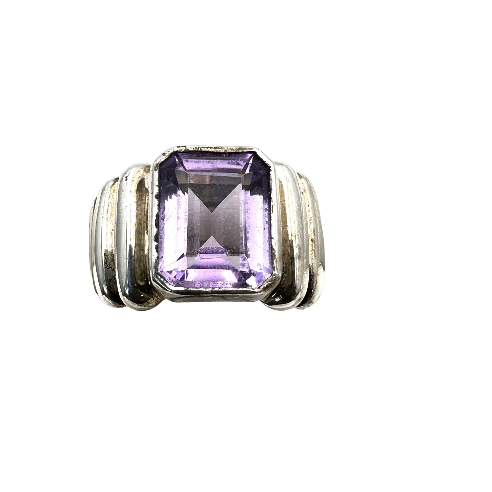 Joseph Esposito Purple Amethyst Sterling Silver Ring Size 11 Weight 13 Grams (1 of 2)