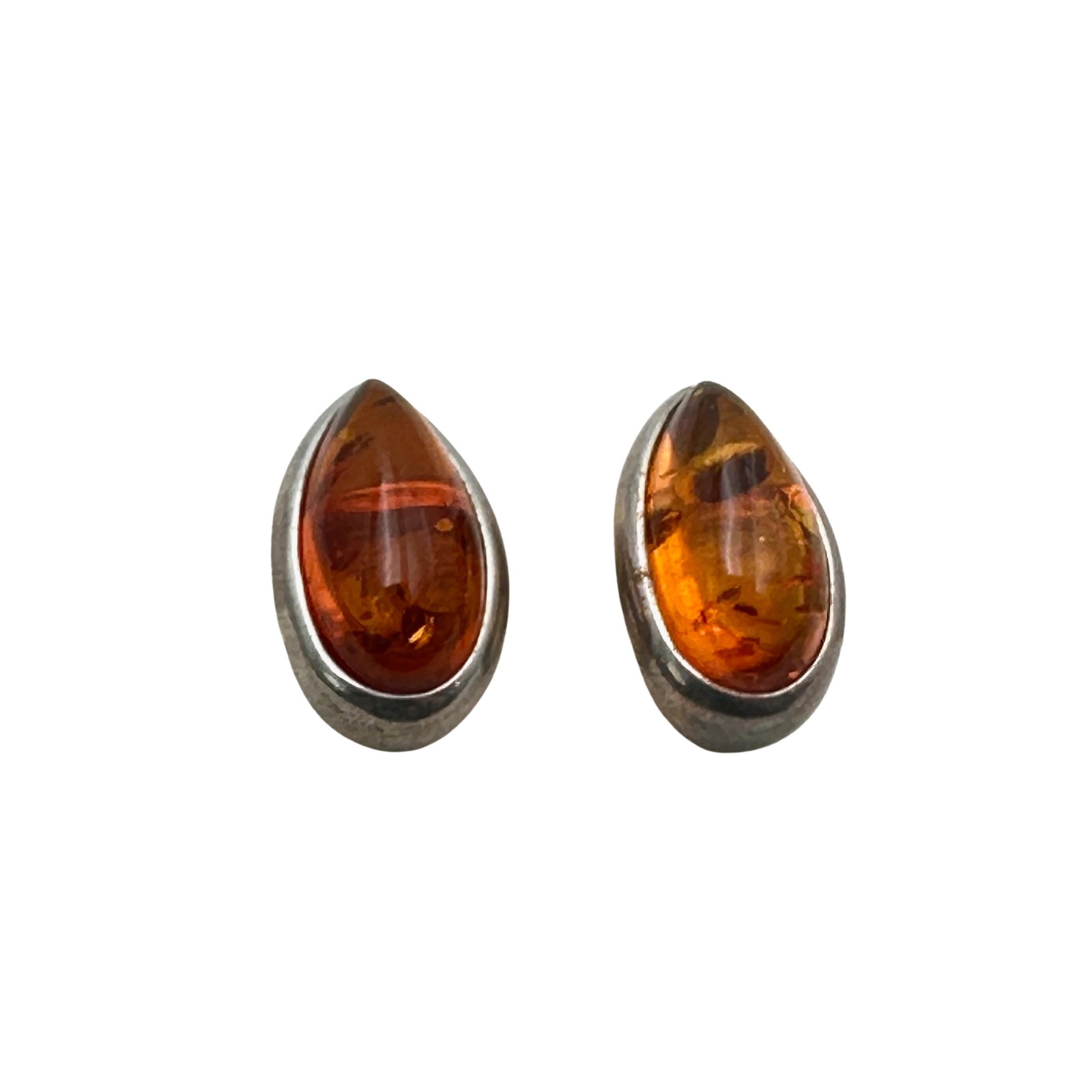 Joseph Esposito Natural Amber Sterling Silver Pierced Earrings 3/4 Inch Length: Joseph Esposito Natural Amber Sterling Silver Pierced Earrings 3/4 Inch Length