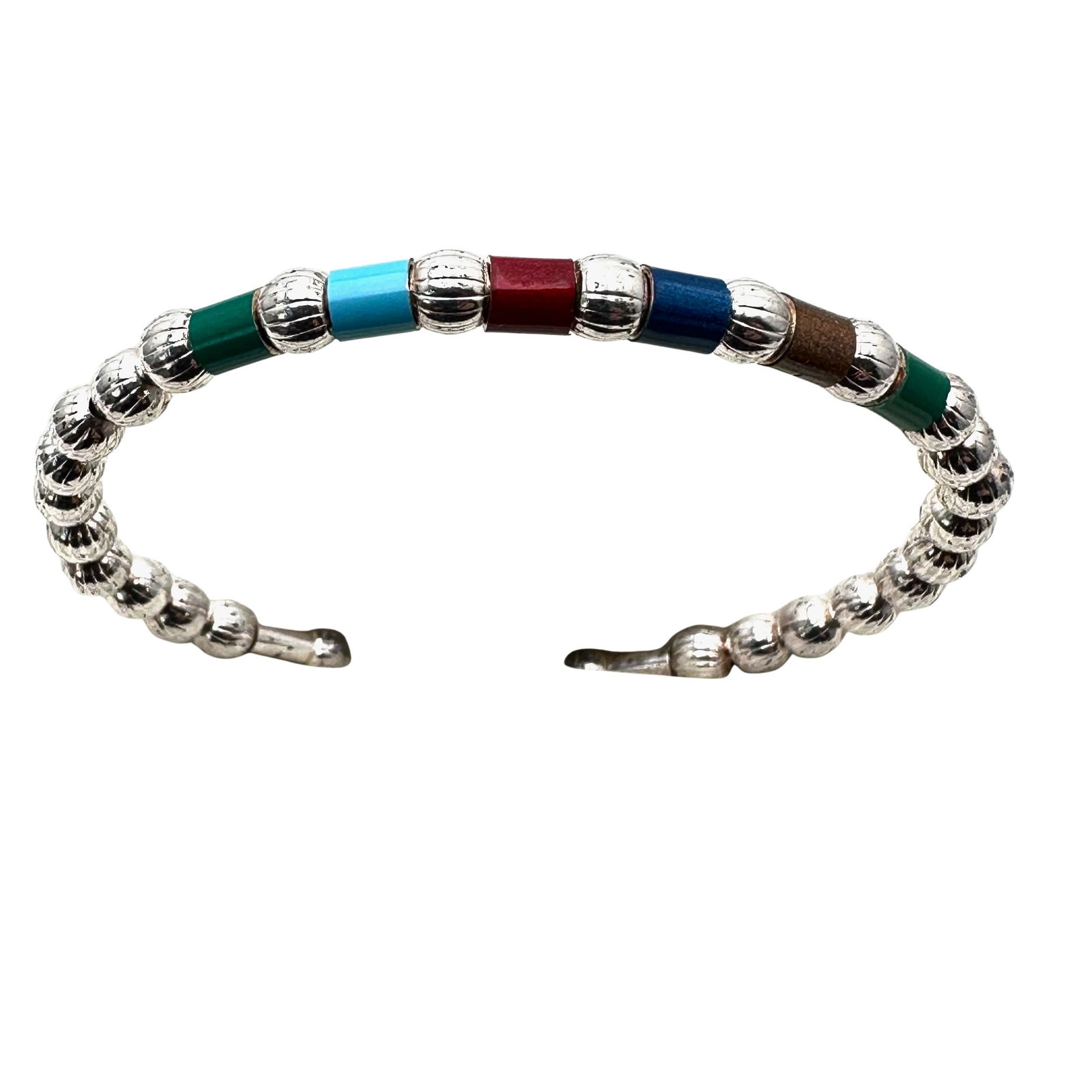 Sterling Silver Bead Bracelet Adjustable Size Weight 8 Grams (1 of 2)