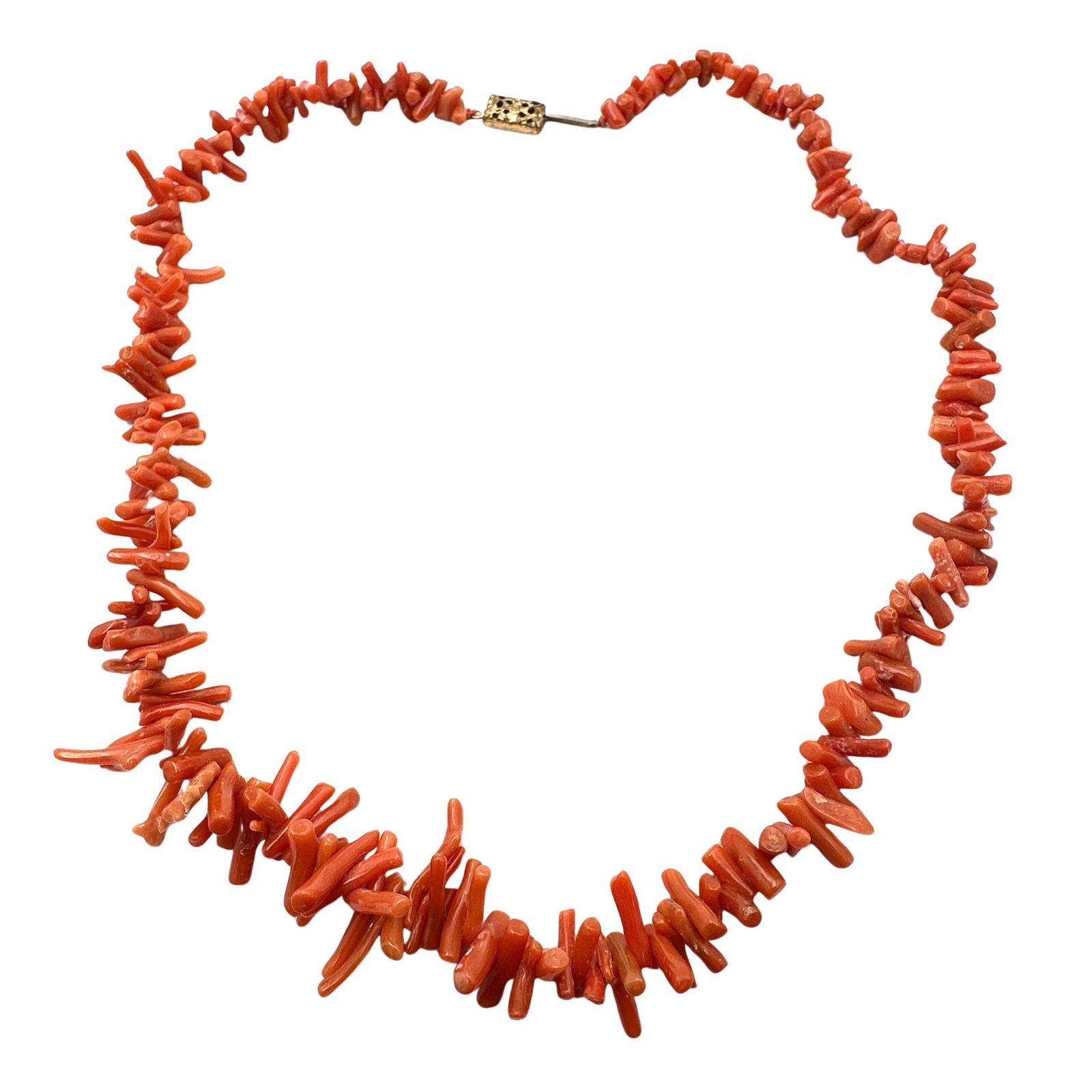Antique Branch Coral Necklace Clasp Needs Work 16 Inch Length: Antique Branch Coral Necklace Clasp Needs Work 16 Inch Length