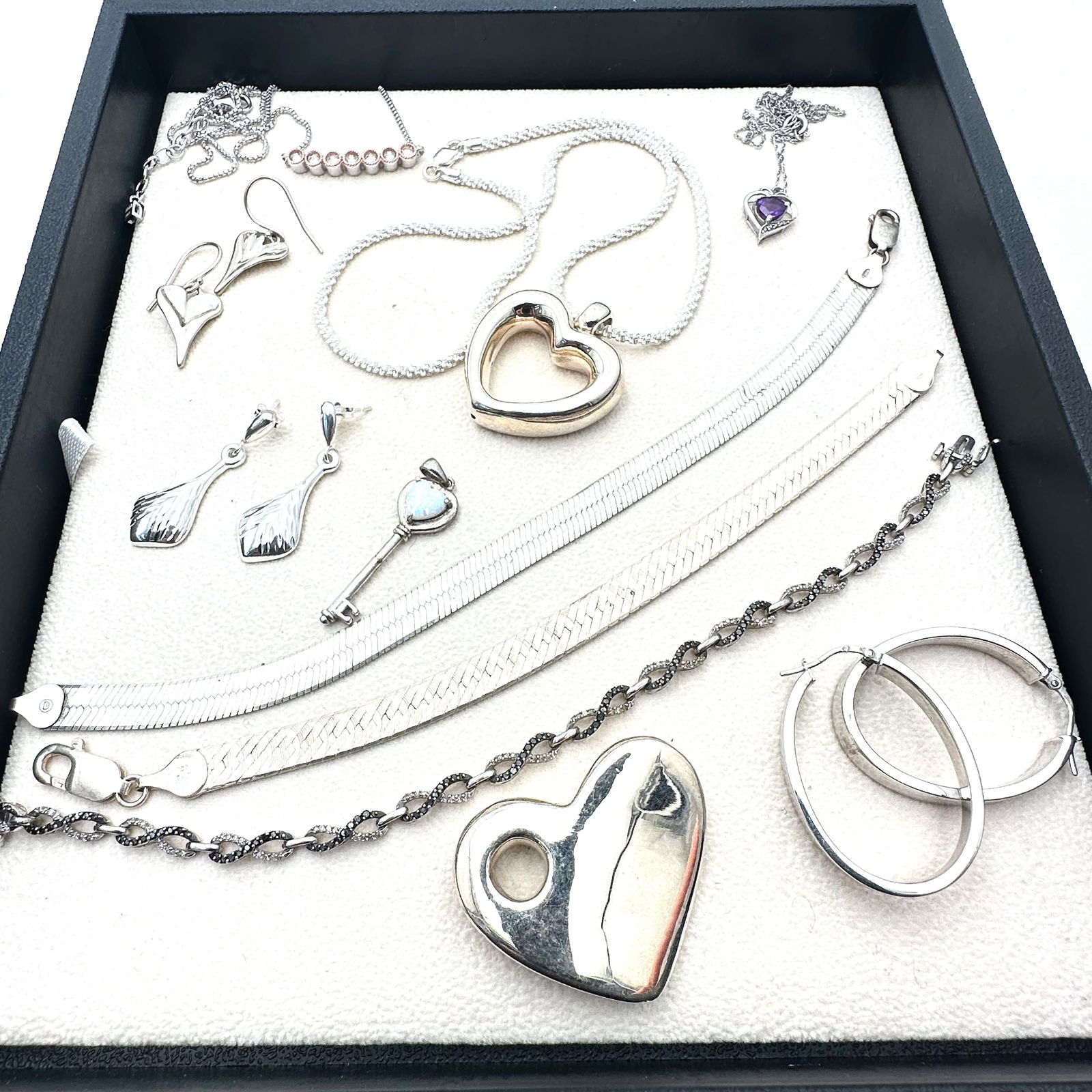 Sterling Silver Jewelry Group Necklaces Earrings Bracelets Pendant Pierced Earrings Gemstones 69 (1 of 2)