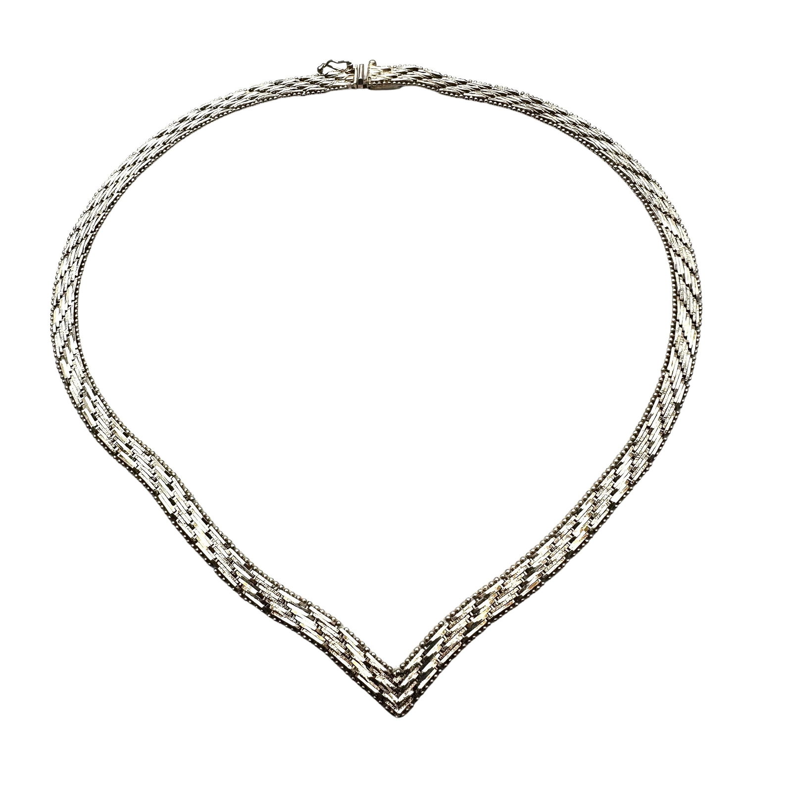 Vintage Sterling Silver Woven Choker Necklace 16 Inch Length 30 Grams: Vintage Sterling Silver Woven Choker Necklace 16 Inch Length 30 Grams