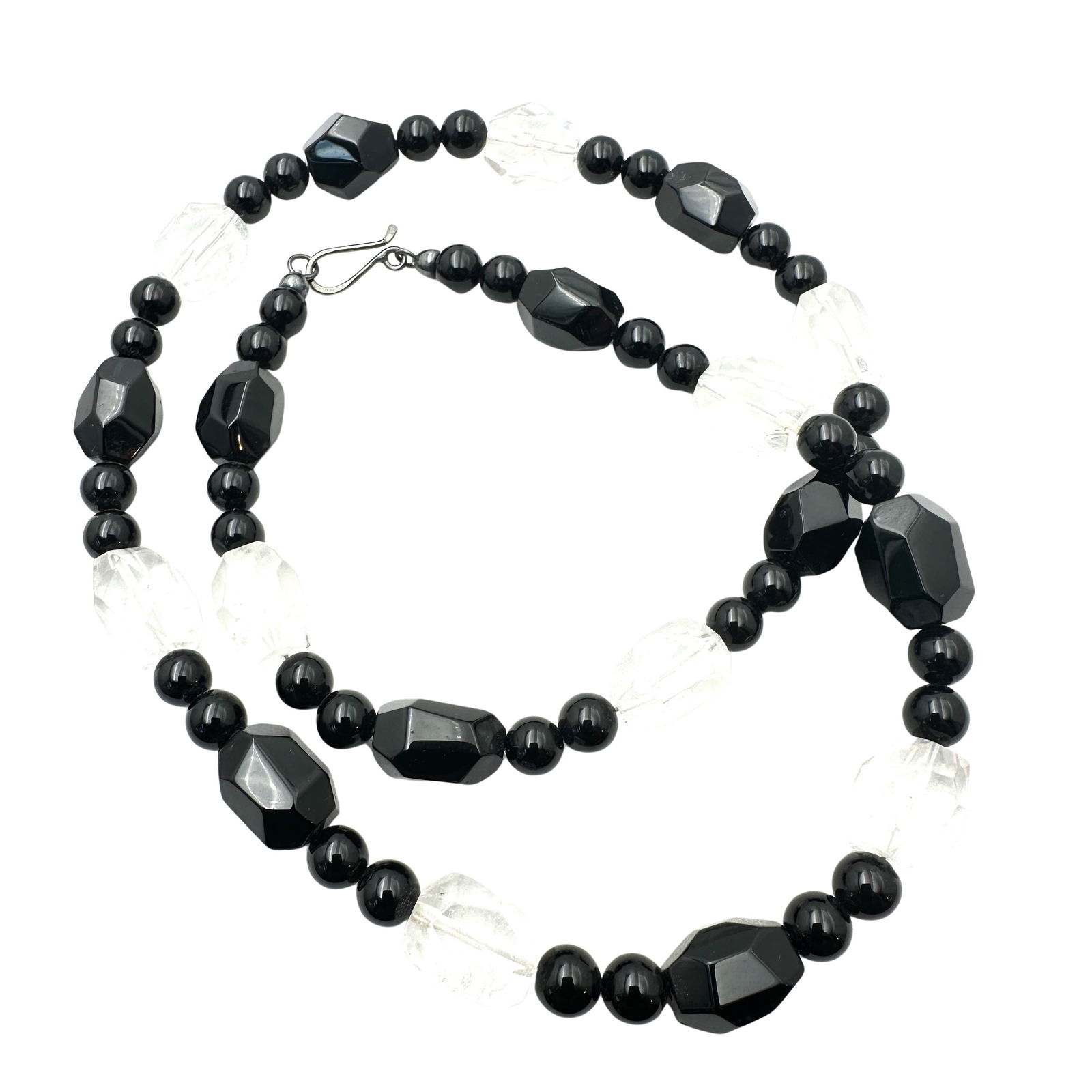 Jay King Mine Finds Black Clear Gemstone Bead Necklace 24 Inch Length (1 of 2)