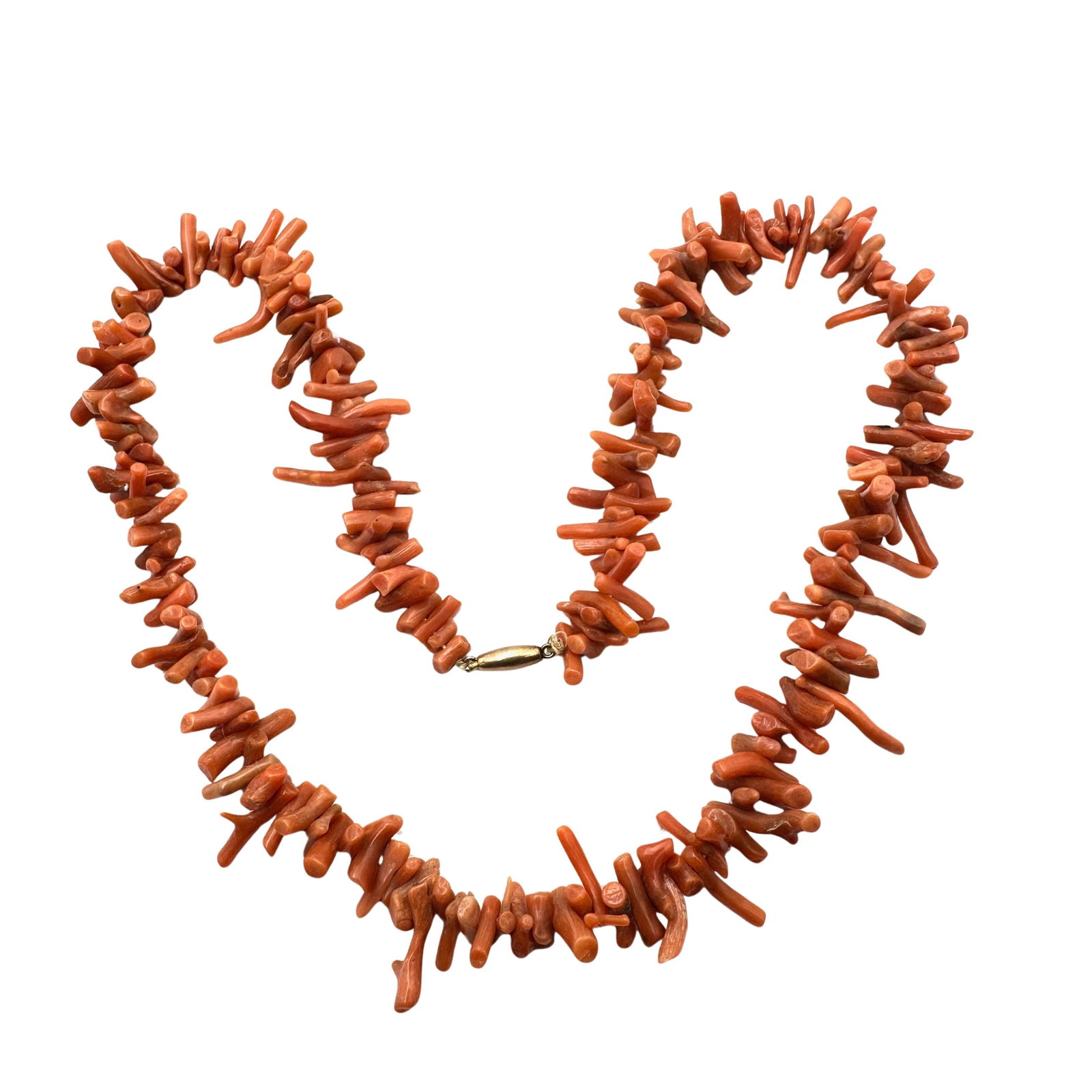 Vintage Branch Coral Necklace 16 Inch Length Gold Filled Clasp: Vintage Branch Coral Necklace 16 Inch Length Gold Filled Clasp