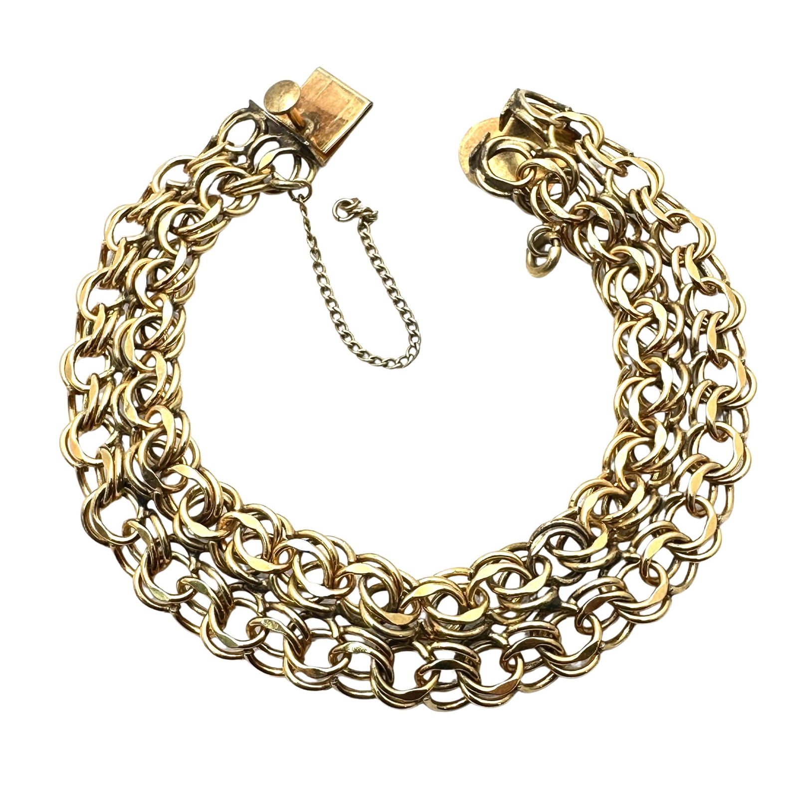 Vintage Gold Filled Charm Bracelet Ready for Charms 7 Inch Length Wide (1 of 2)