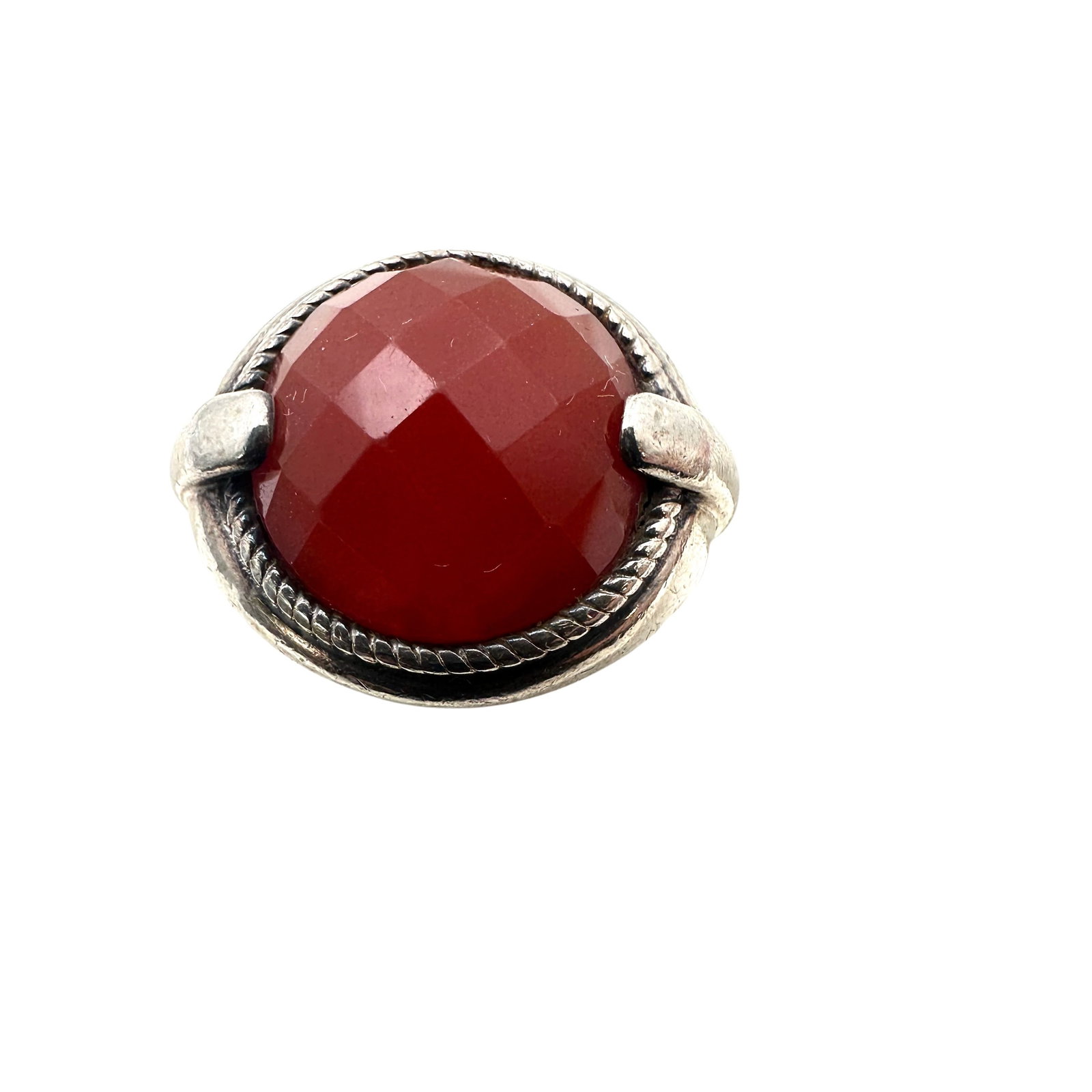 Whitney Kelly Faceted Carnelian Gemstone Sterling Silver Ring Size 7: Whitney Kelly Faceted Carnelian Gemstone Sterling Silver Ring Size 7