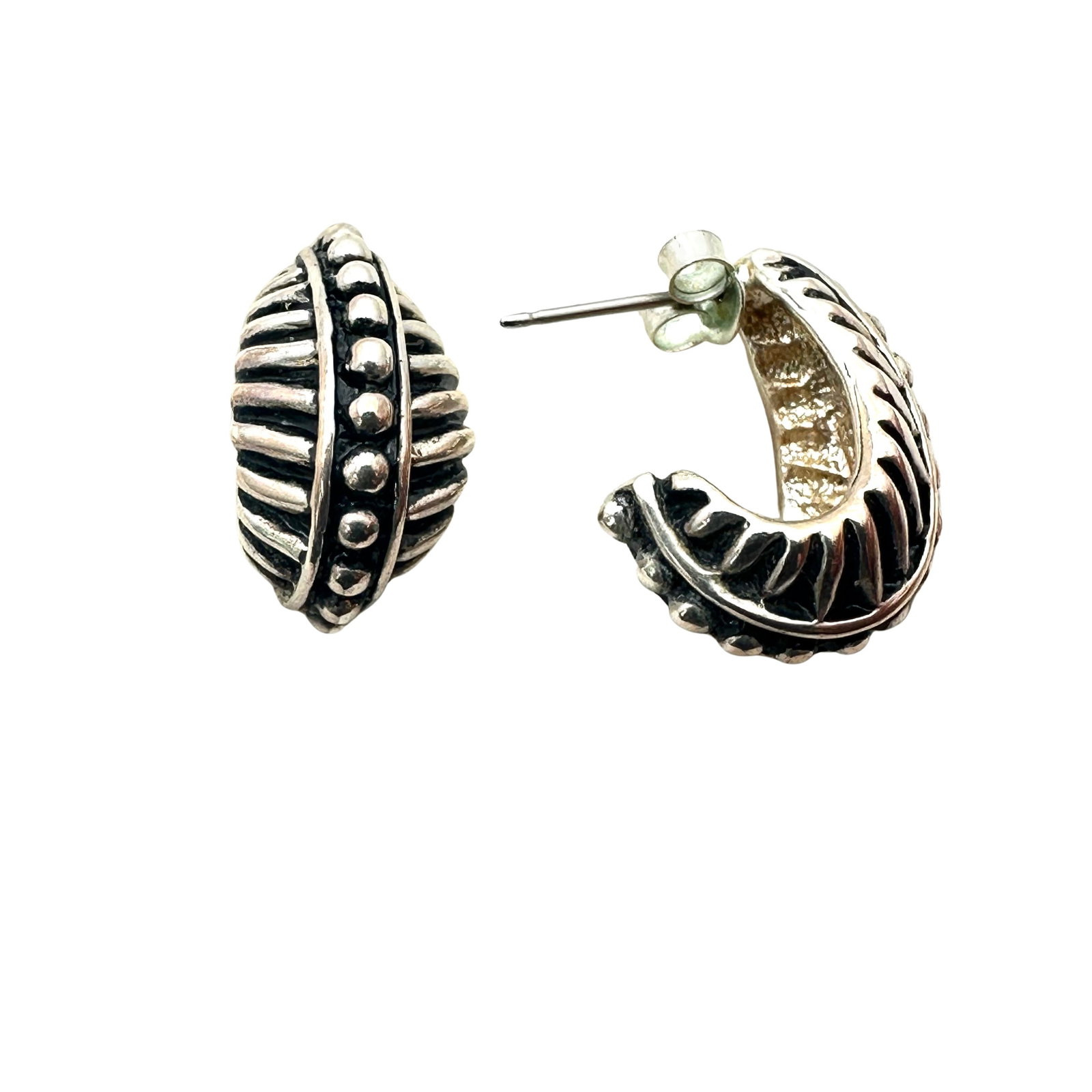Joseph Esposito Sterling Silver Pierced Earrings 3/4 Inch: Joseph Esposito Sterling Silver Pierced Earrings 3/4 Inch