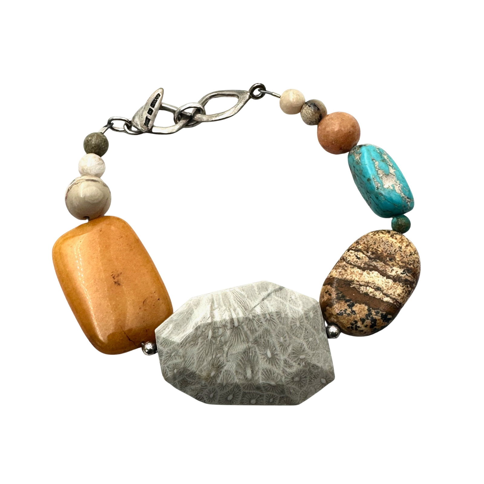 Barse Sterling Silver Multi Gemstone Bracelet Fits Up to 8 Inch (1 of 2)