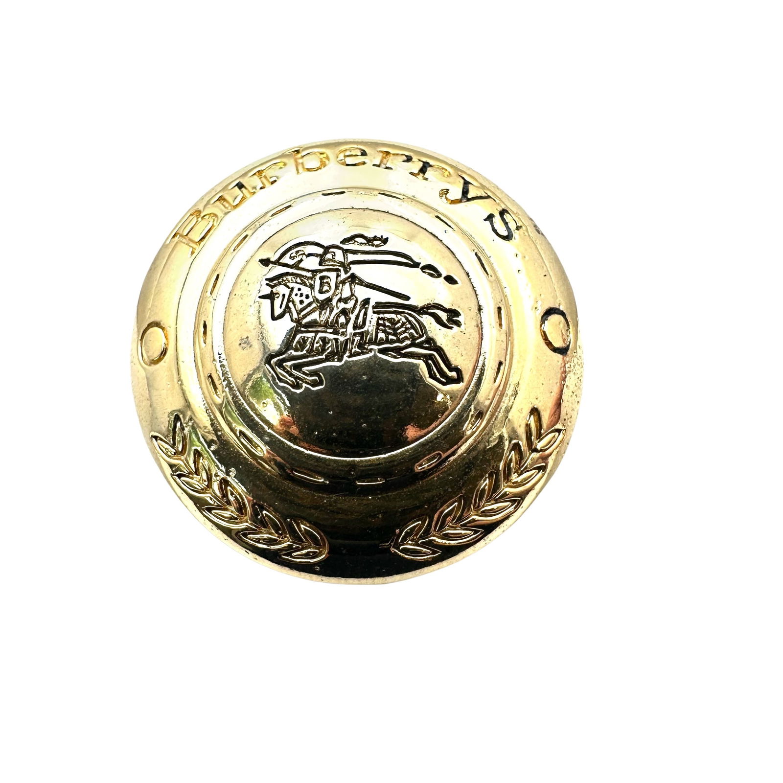 Vintage Burberry Gold Tone Button Brooch Rare Find 1.5 Inch (1 of 2)