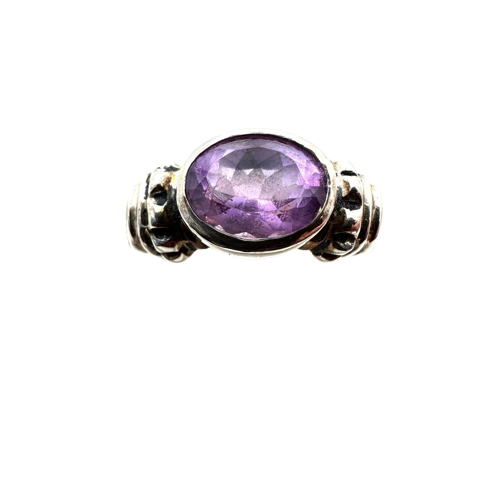 Joseph Esposito Amethyst Sterling Silver Ring Size 9 Weight 8.8 Grams (1 of 2)