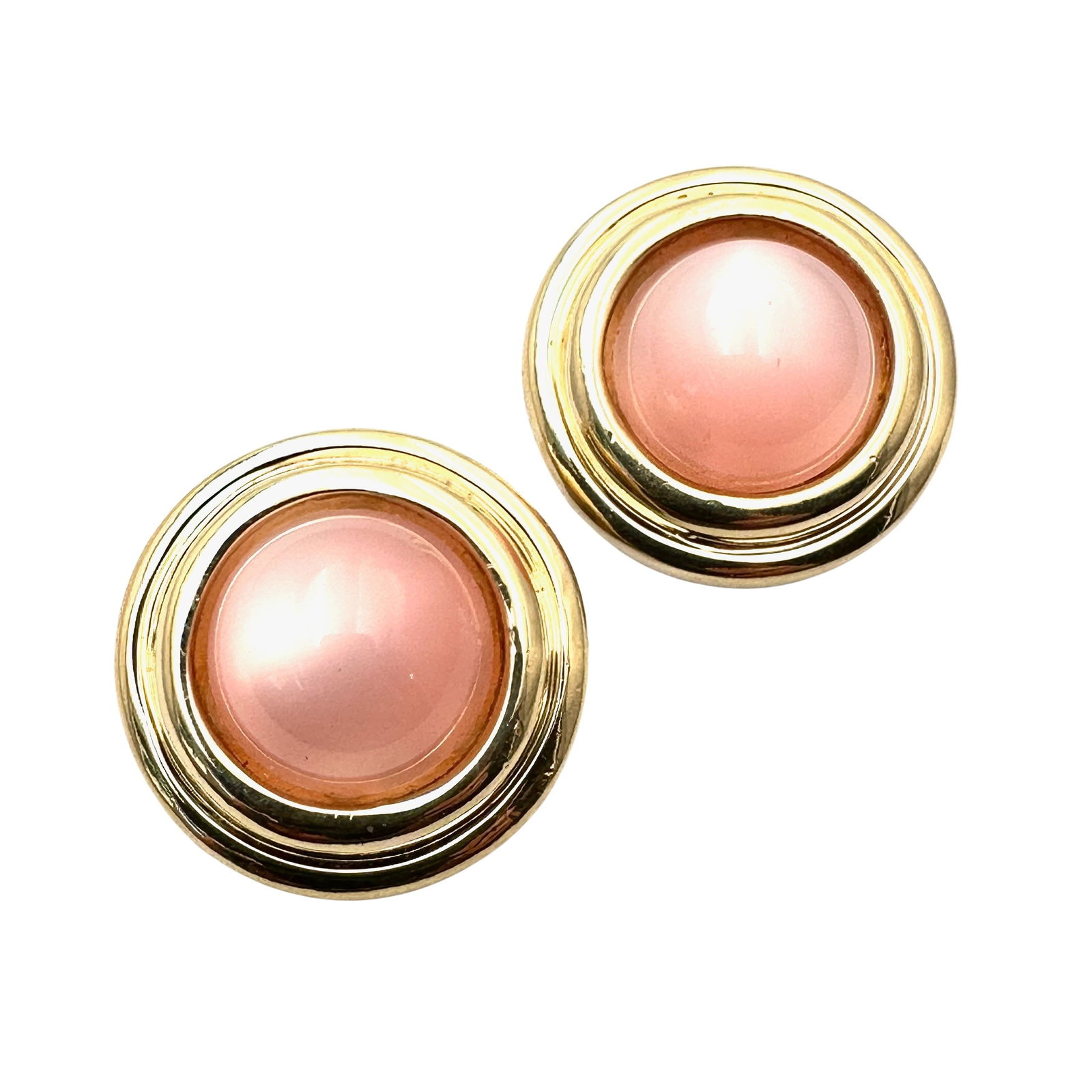 Vintage Ciner Pink Glass Gold Tone Clip 1.25 Inch Earrings Excellent Preowned Condition No signs of: Vintage Ciner Pink Glass Gold Tone Clip 1.25 Inch Earrings Excellent Preowned Condition No signs of wear