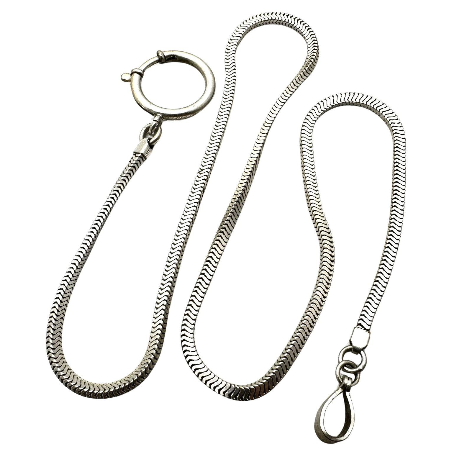 Antique Silver Pocket Watch Chain 16 Inch Length (1 of 2)