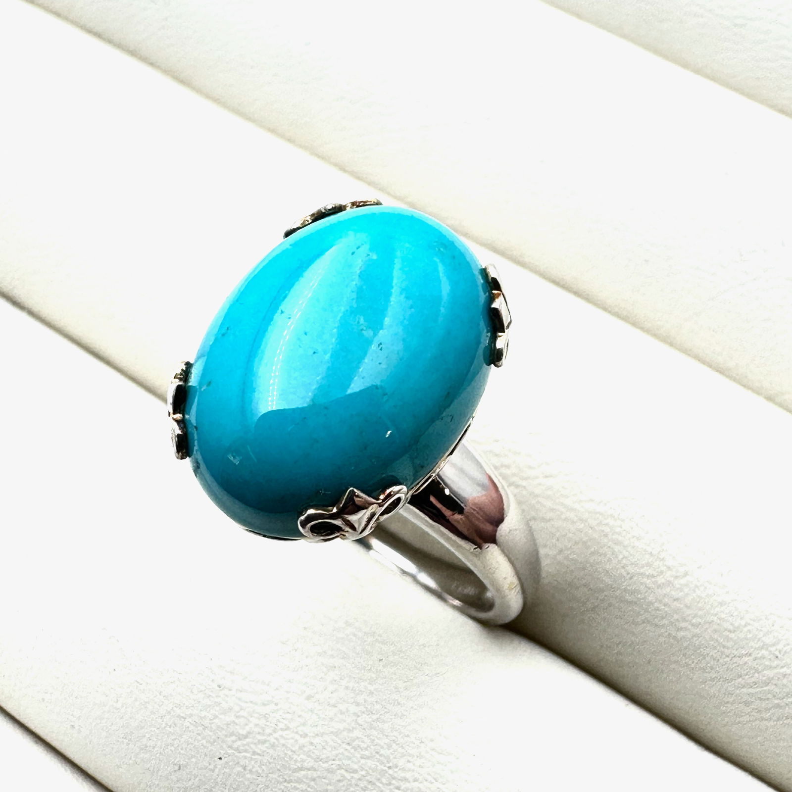 Sleeping Beauty Turquoise Sterling Silver Ring Size 10 Weight 5.8 Grams (1 of 2)
