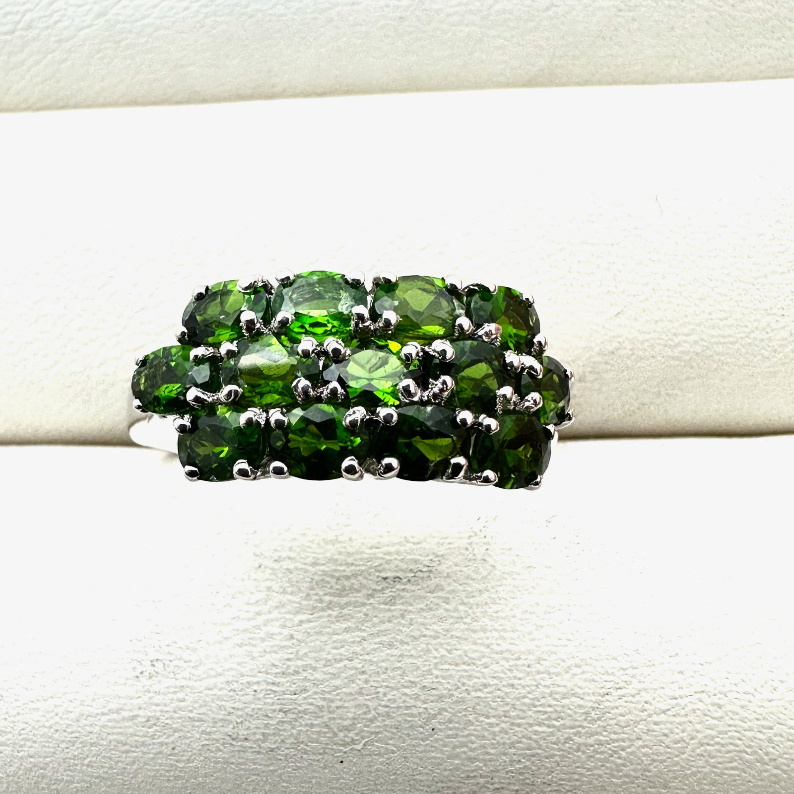 Green Chrome Diopside Sterling Silver Ring Size 8: Green Chrome Diopside Sterling Silver Ring Size 9