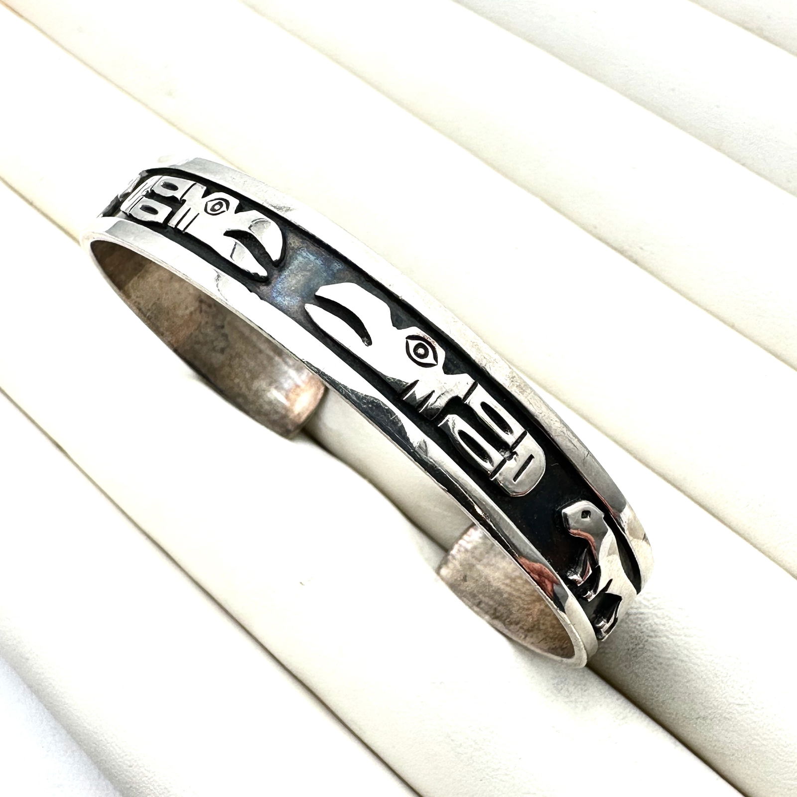 Vintage 950 Sterling Silver Cuff Bracelet 7 Inch Adjustable 18 Grams (1 of 3)