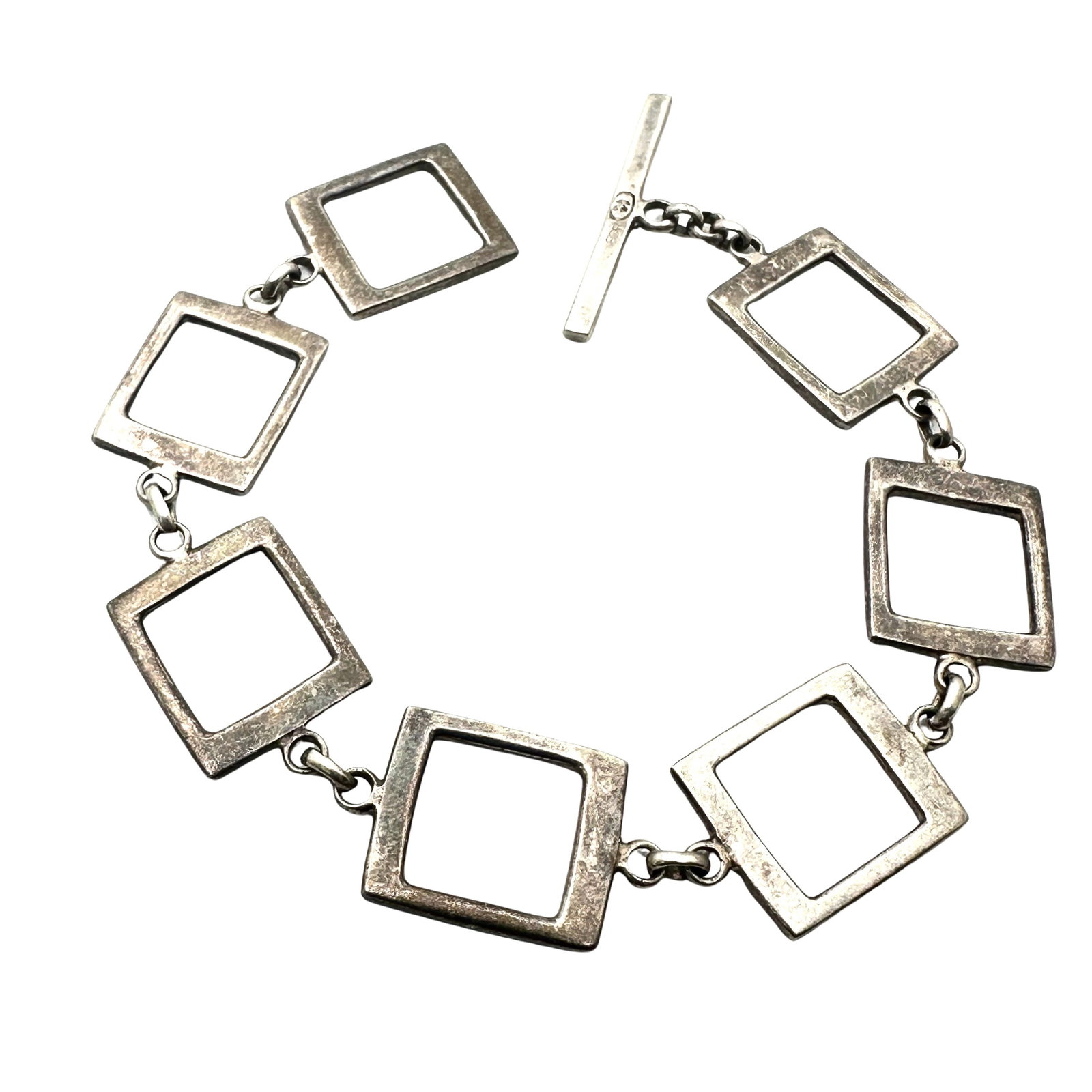 Sterling Silver Modern Square Design Bracelet 7.5 Inch Weight 17 Grams: Sterling Silver Modern Square Design Bracelet 7.5 Inch Weight 17 Grams