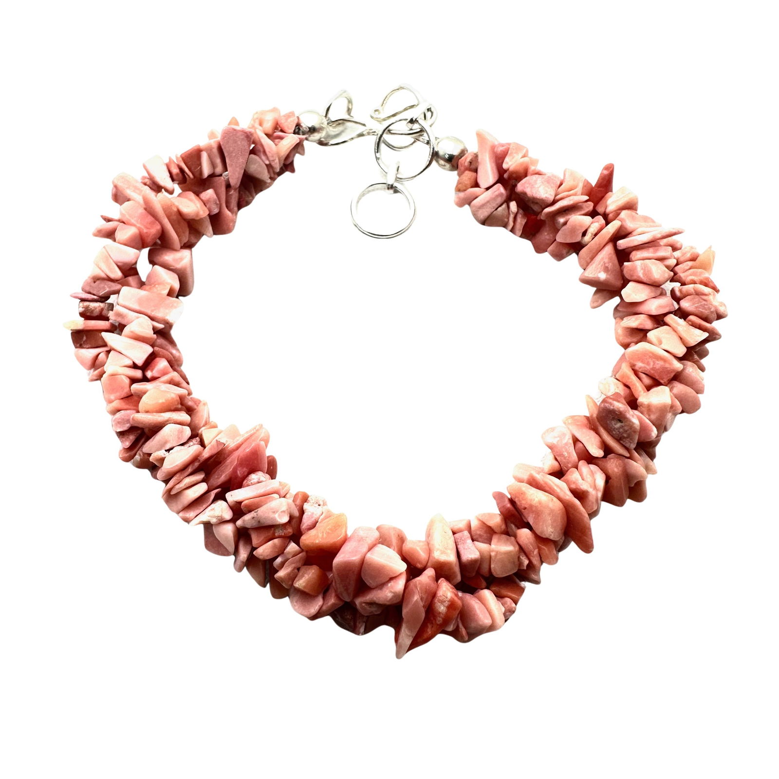 Peach Opal Sterling Silver Bracelet 7.25 Inches: Peach Opal Sterling Silver Bracelet 7.25 Inches