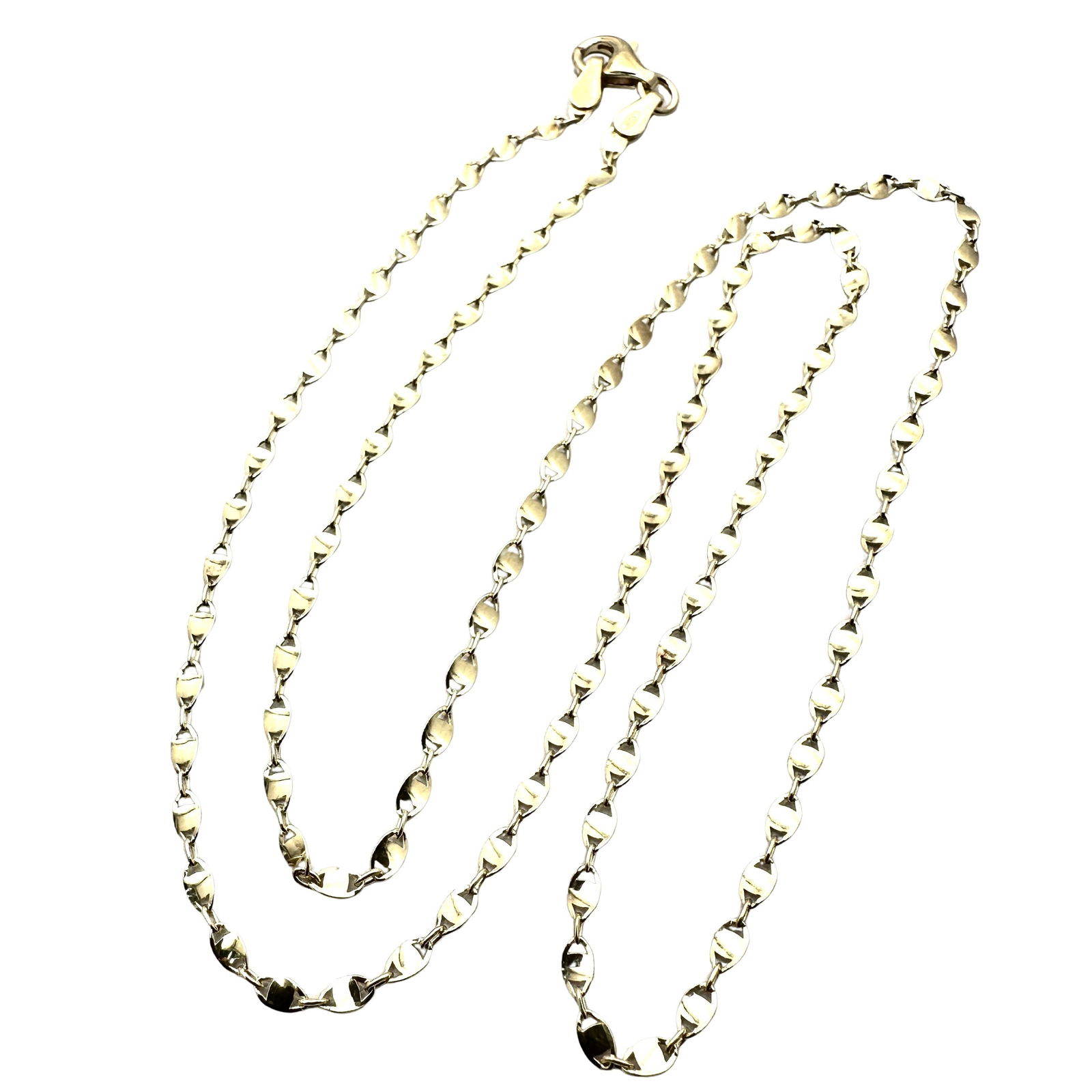 Italy Gold Over Sterling Silver 925 Fancy Link Chain Long Length 20 Inch (1 of 2)