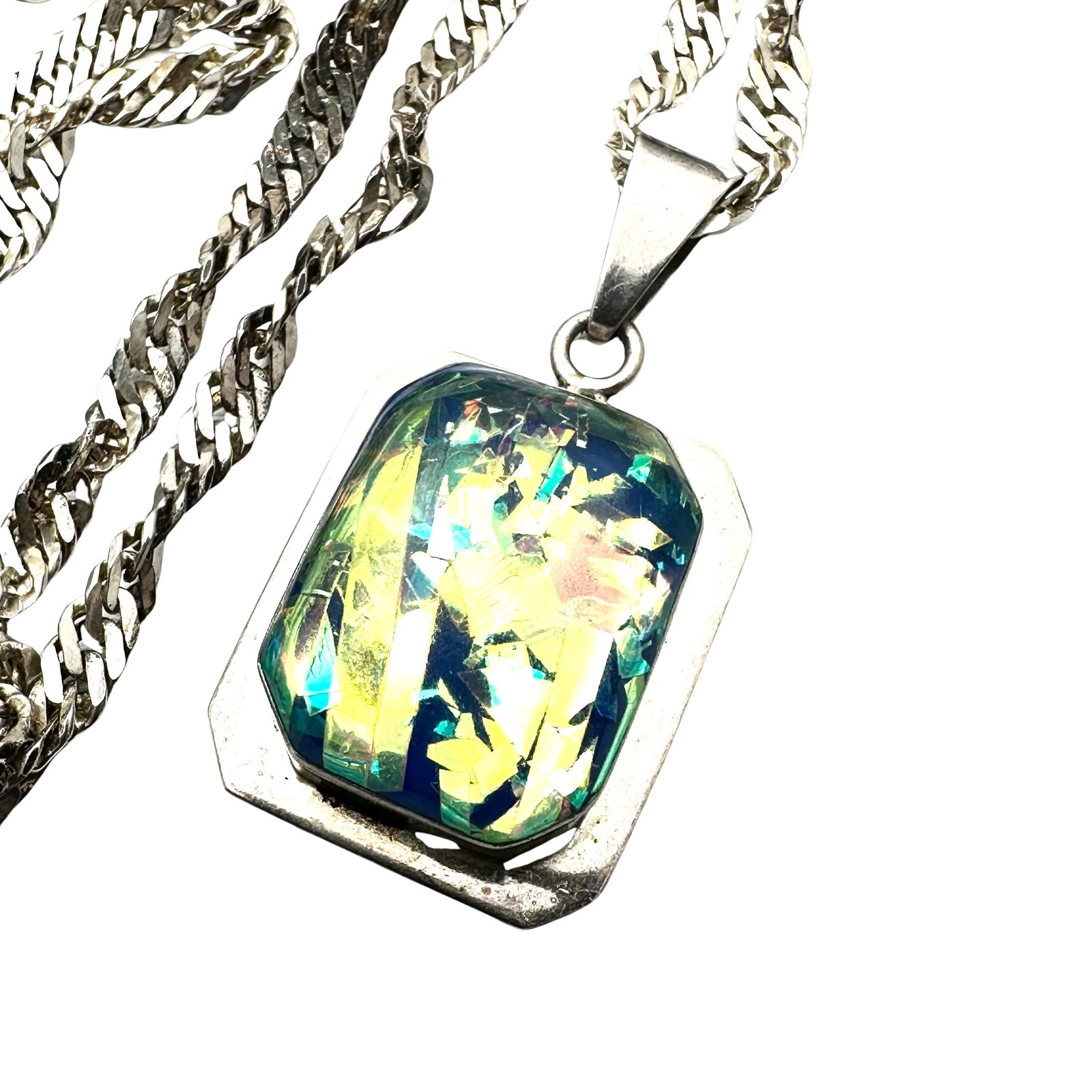Vintage Mexico Sterling silver Pendant Necklace Heavy 20 Inch Chain 32 Grams: Vintage Mexico Sterling silver Pendant Necklace Heavy 20 Inch Chain 32 Grams