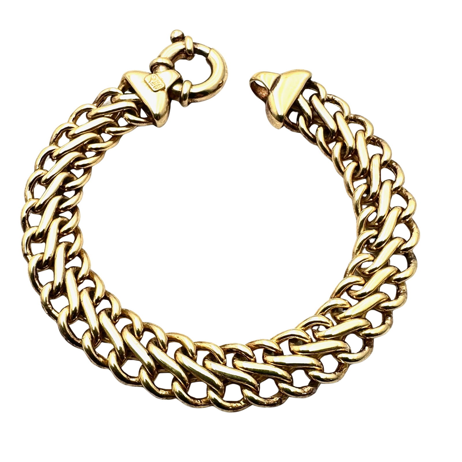 Italy Gold Over Sterling Silver Fancy Link Bracelet 7 Inch 20 Grams (1 of 2)