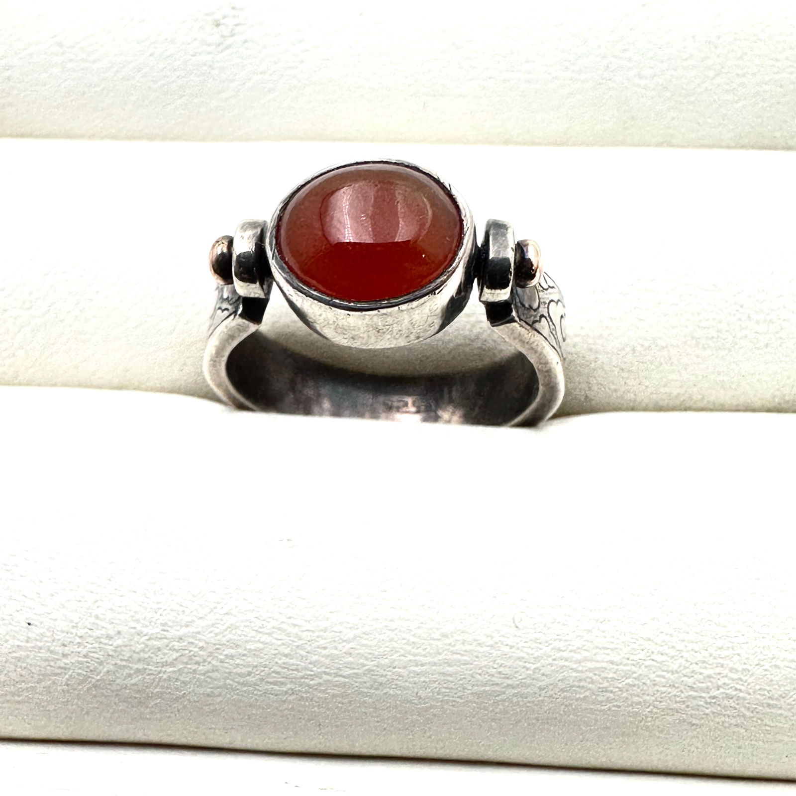 Vintage Carnelian Sterling Silver Flip Ring Size 8 (1 of 3)