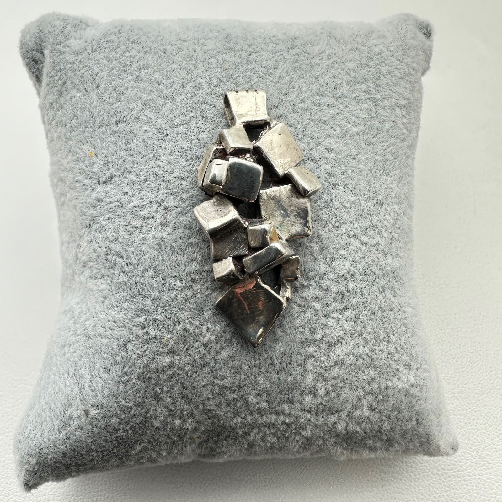 Artisan Sterling Silver Brutalist Design Pendant 1.5 Inch (1 of 2)