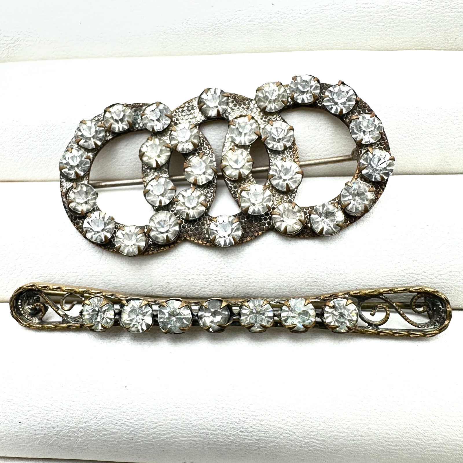 Antique Group of Czech Glass Brooches Pins: Antique Group of Czech Glass Brooches Pins