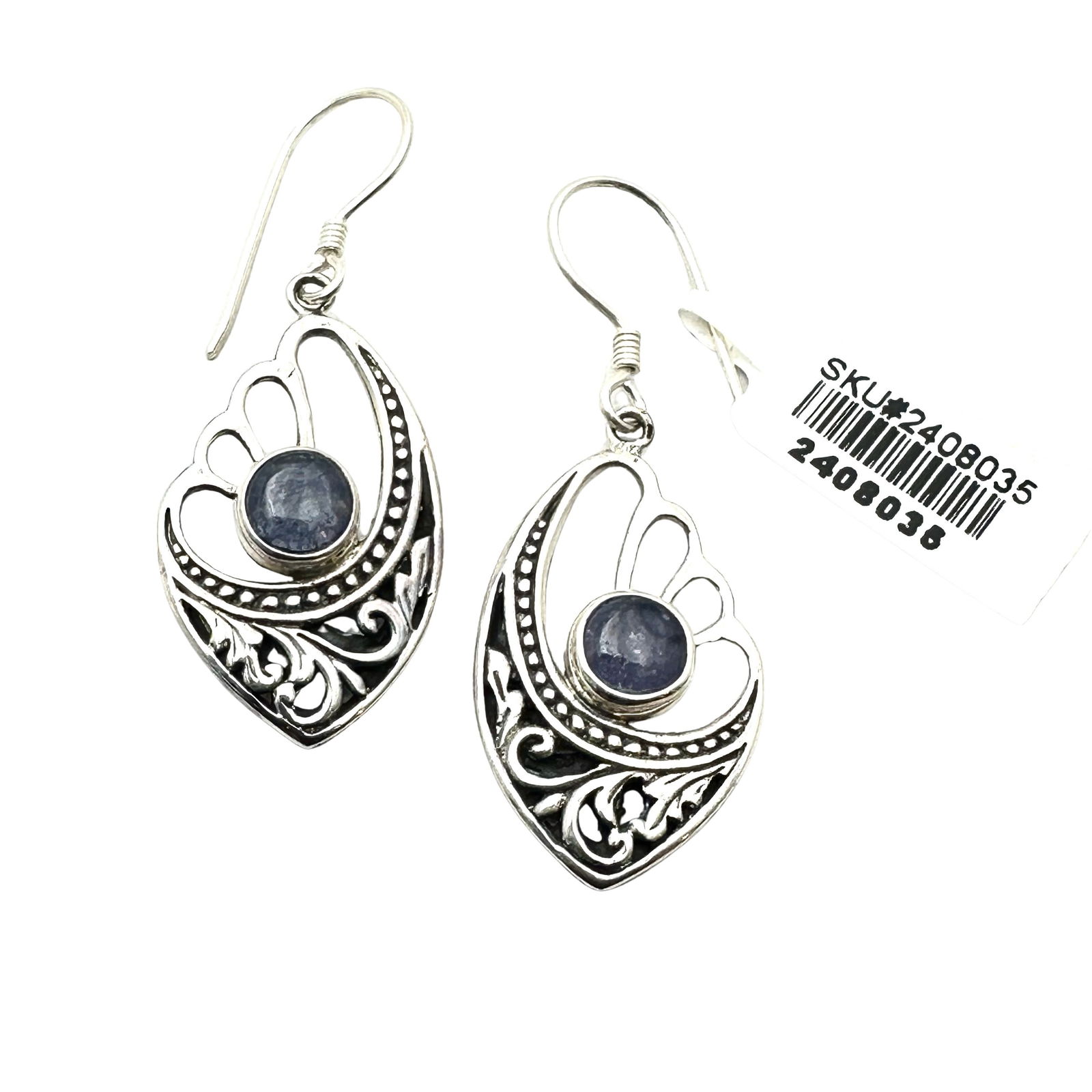 Purple Gemstone Sterling Silver Pierced Chandelier Earrings 2 Inch (1 of 2)