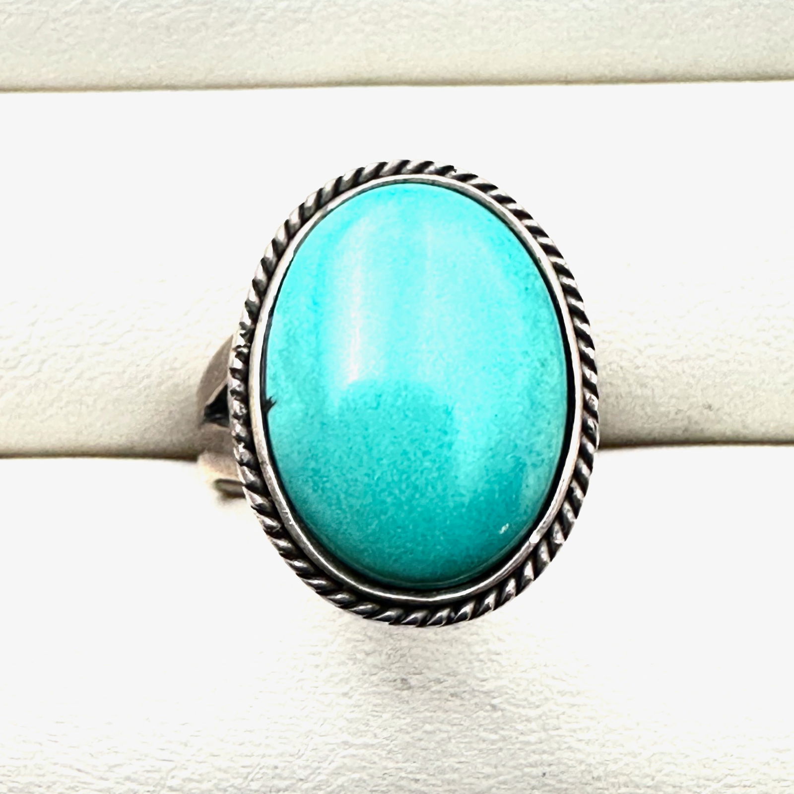 Vintage American Southwest Turquoise Sterling Silver Ring Size 6 Weight 7 Grams (1 of 2)