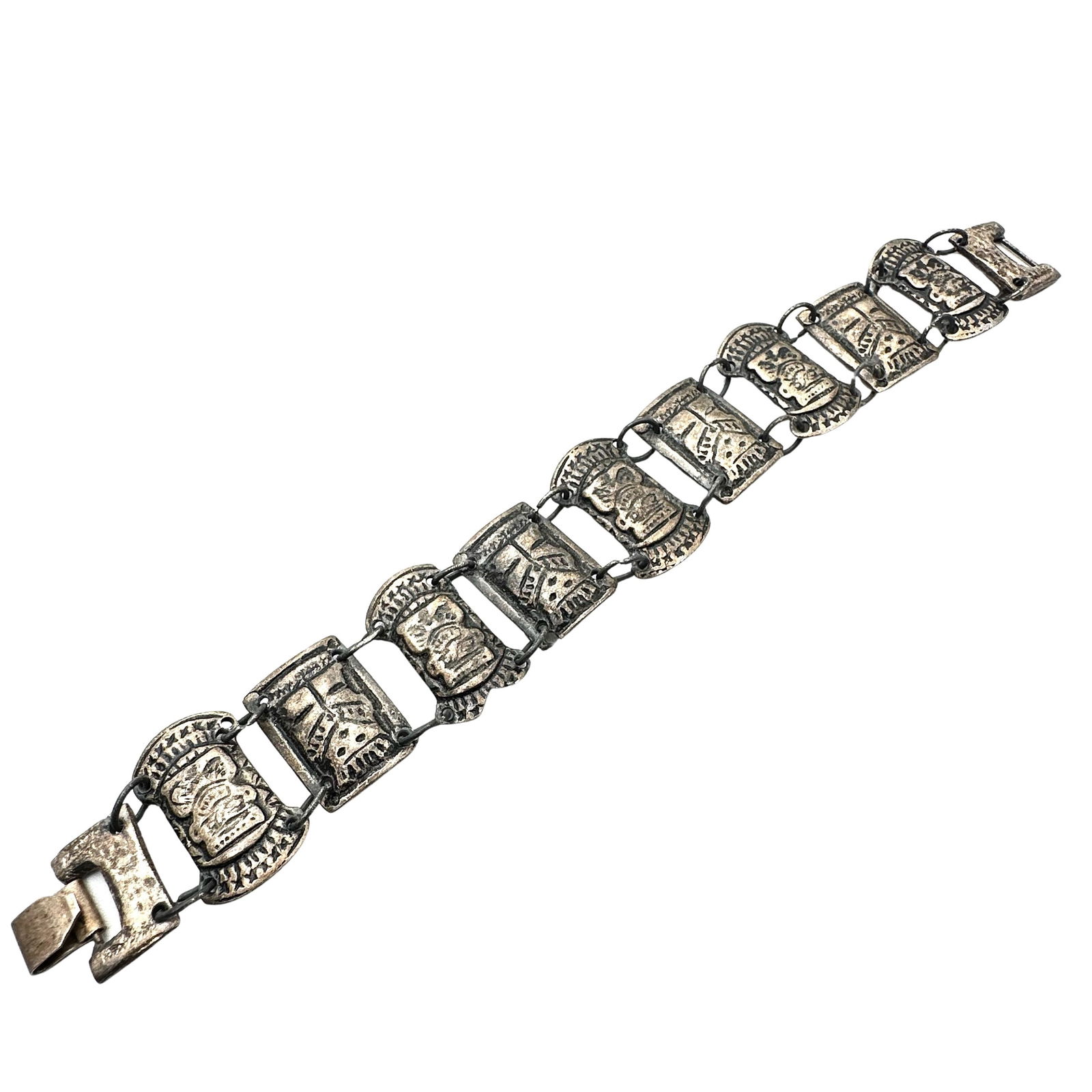 Vintage Antique Ethnic Sterling Silver Bracelet 7.5 Inch 45 Grams (1 of 2)