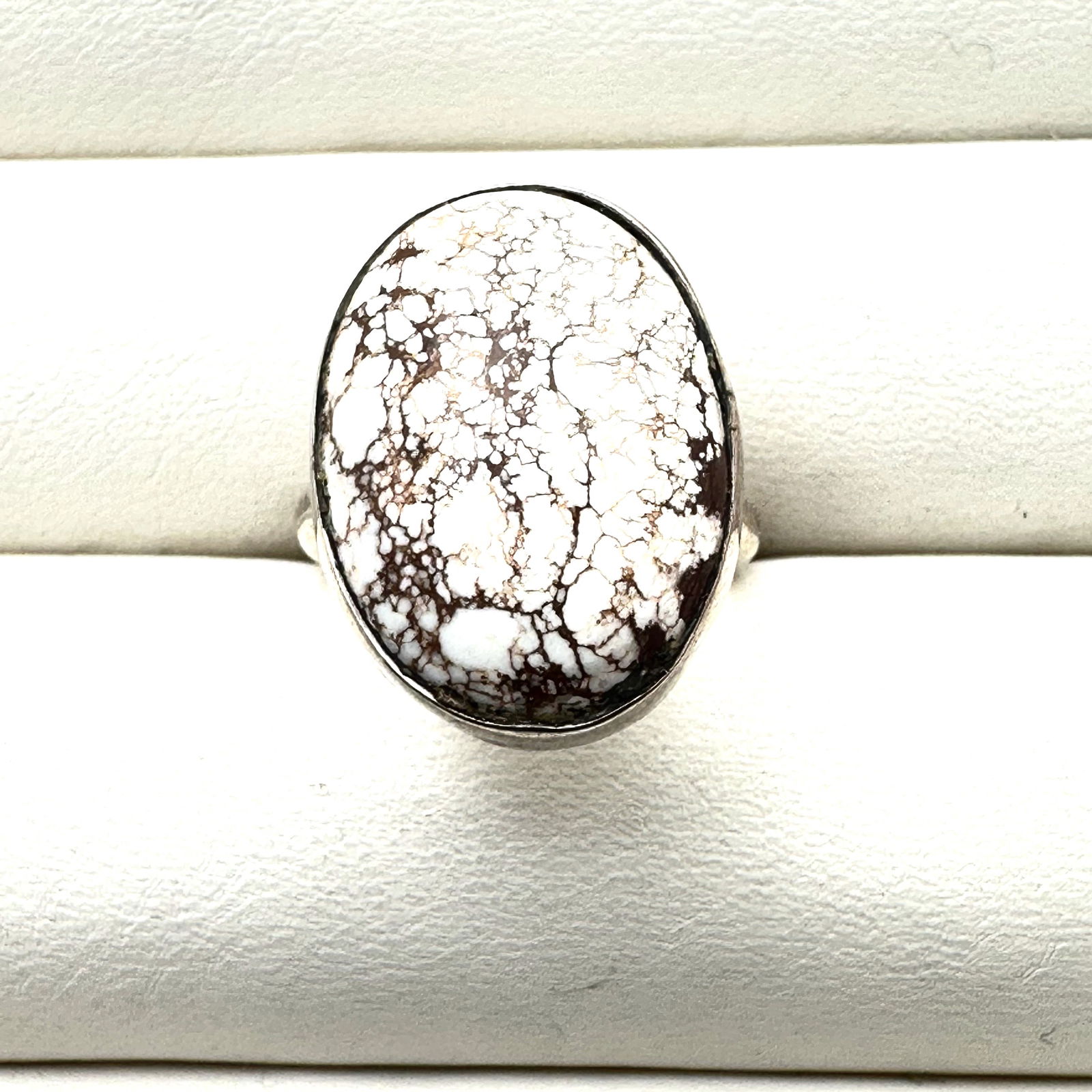 Wild Horse Jasper Sterling Silver Ring Size 7 Weight 6 Grams Brown White Gemstone (1 of 2)