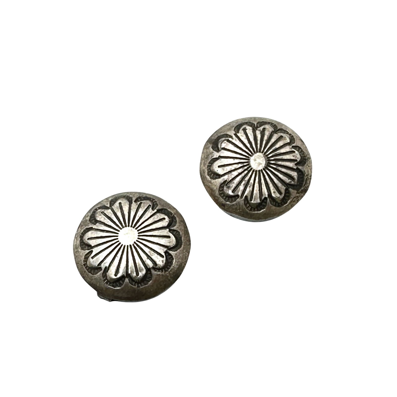 Vintage Group of Two Southwest Sterling Silver Button Covers (1 of 2)