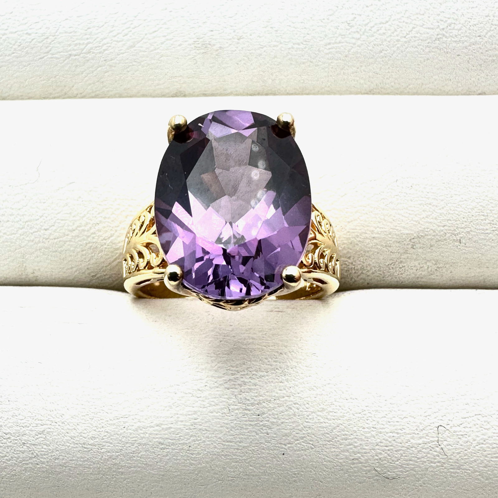 Ross Simons Color Changing Sapphire Ring Gold Over Sterling Silver Size 6 Large Gemstone (1 of 2)