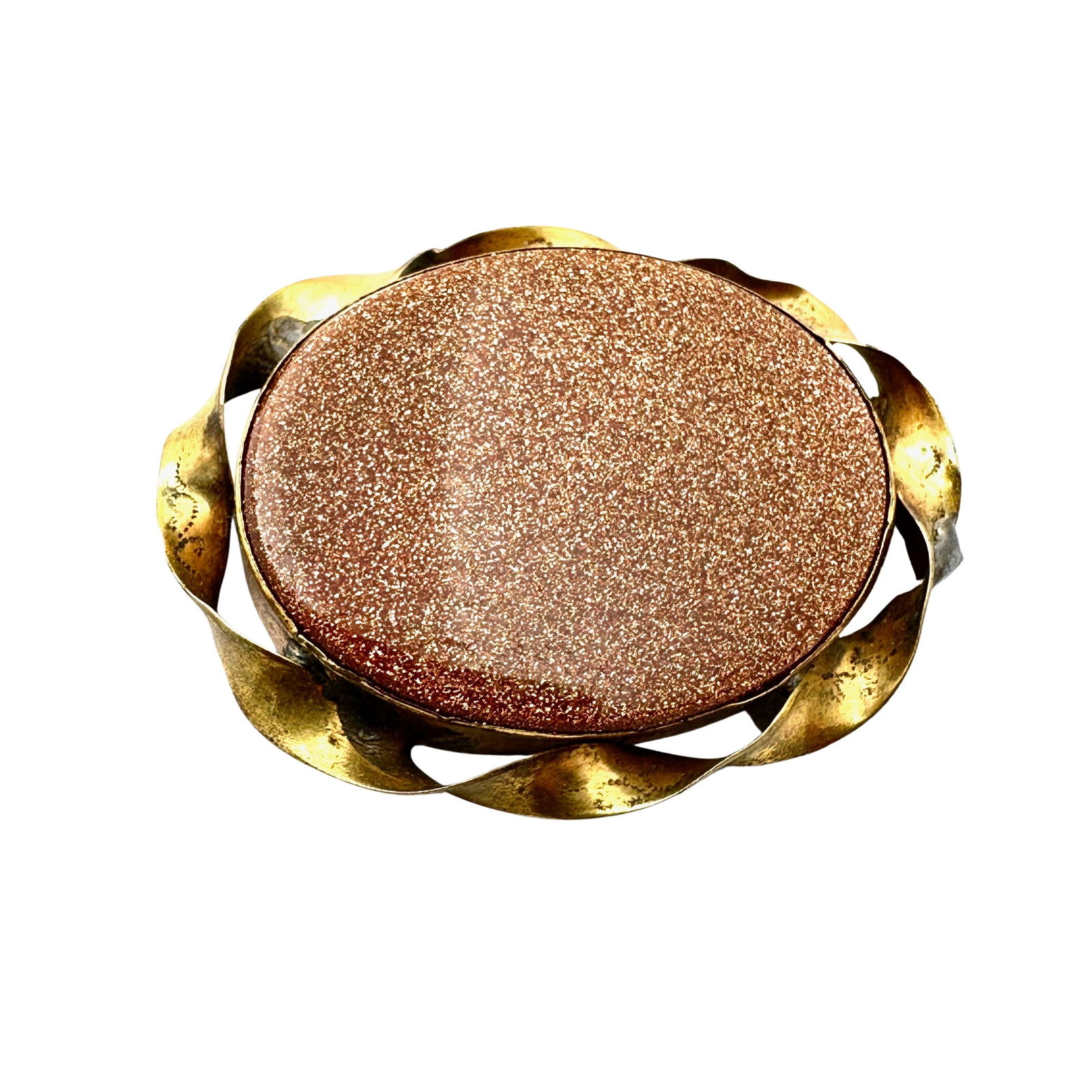 Antique Gold Stone Gemstone Gold Filled Brooch Pin 1 1/2 Inch (1 of 2)