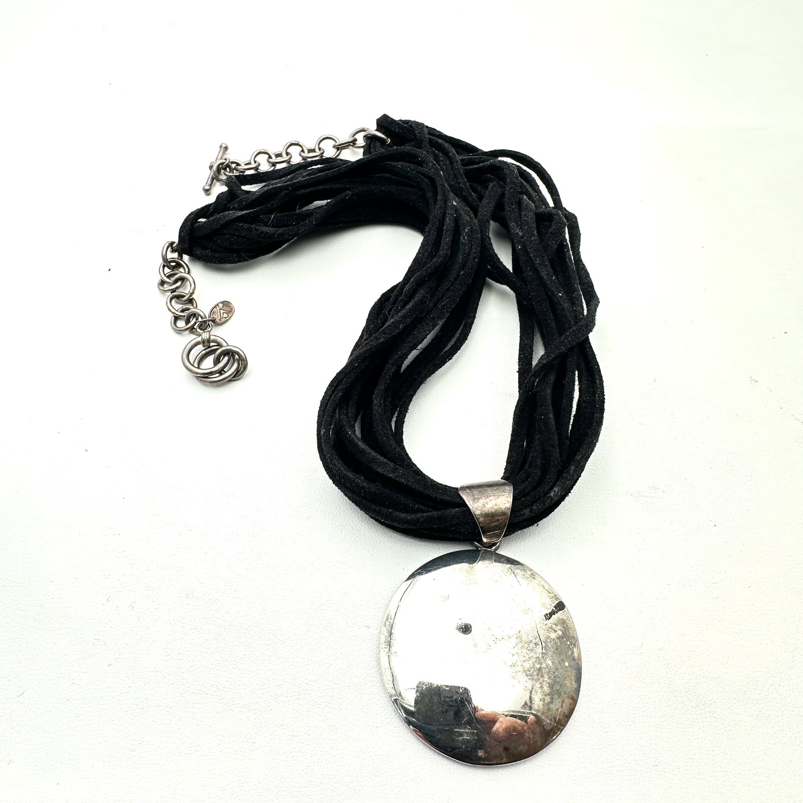 Silpada Multi Strand Black Suede Sterling Silver Pendant Necklace 18 Inch: Silpada Multi Strand Black Suede Sterling Silver Pendant Necklace 18 Inch