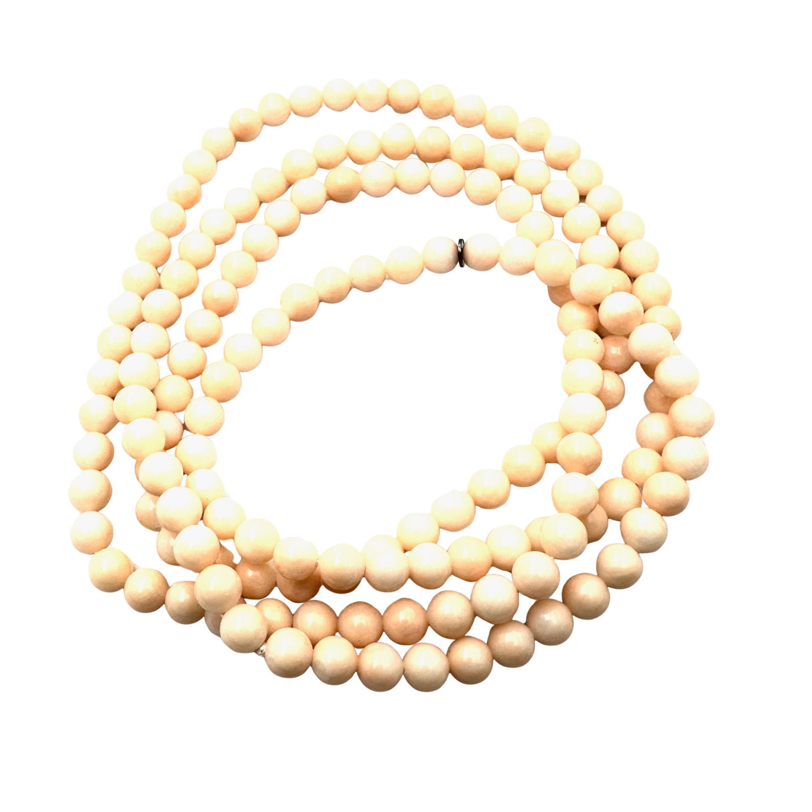 Jay King Mine Finds Angel Skin Coral Bead Strand Necklace 32 Inch Length: Jay King Mine Finds Angel Skin Coral Bead Strand Necklace 32 Inch Length