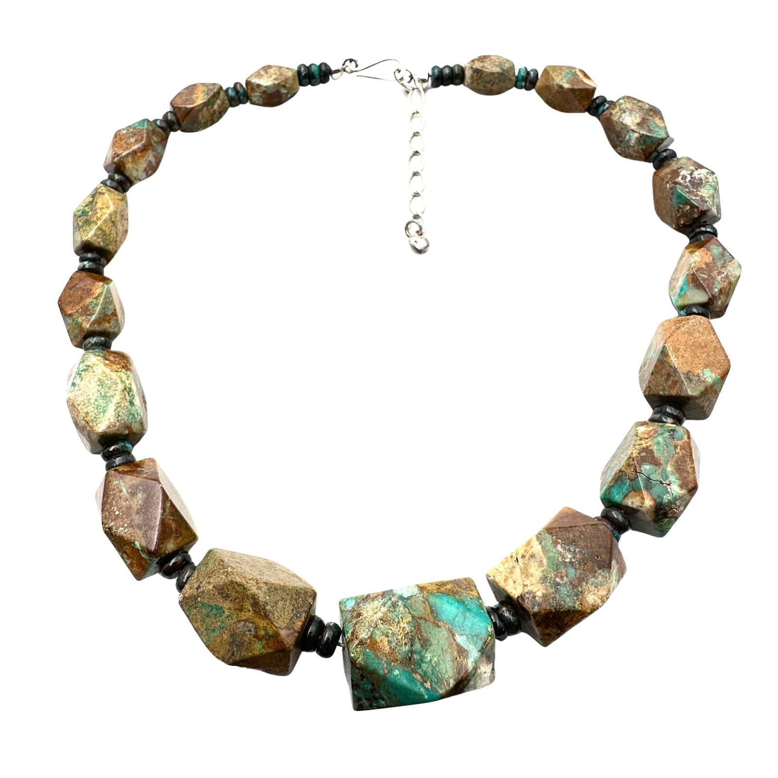 Jay King Mine Finds Turquoise Sterling Silver Necklace 18 to 20 Inch (1 of 2)