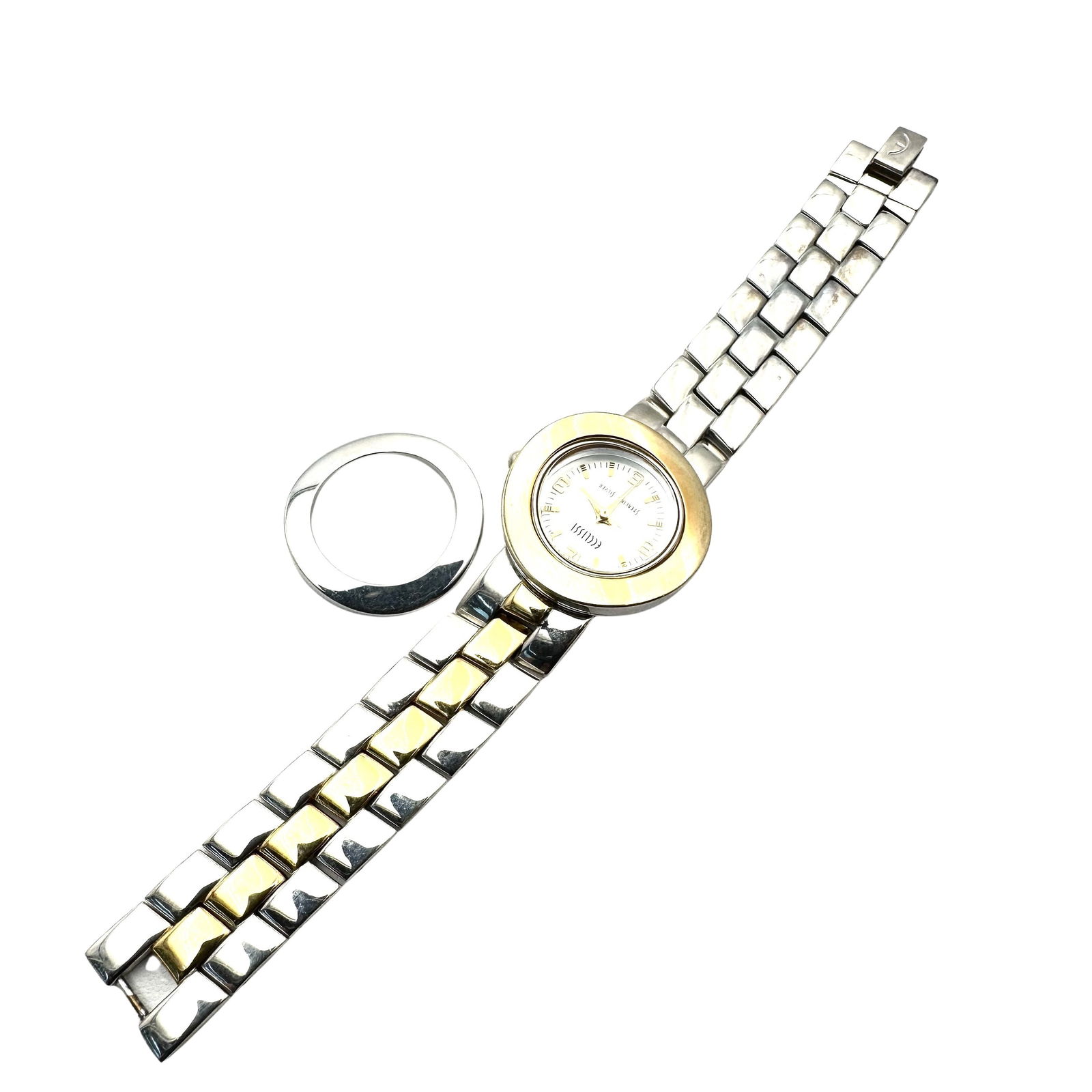 Ecclissi Sterling Silver Watch Changeable Bezels 6 Inch Length 80 Grams: Ecclissi Sterling Silver Watch Changeable Bezels 6 Inch Length 80 Grams
