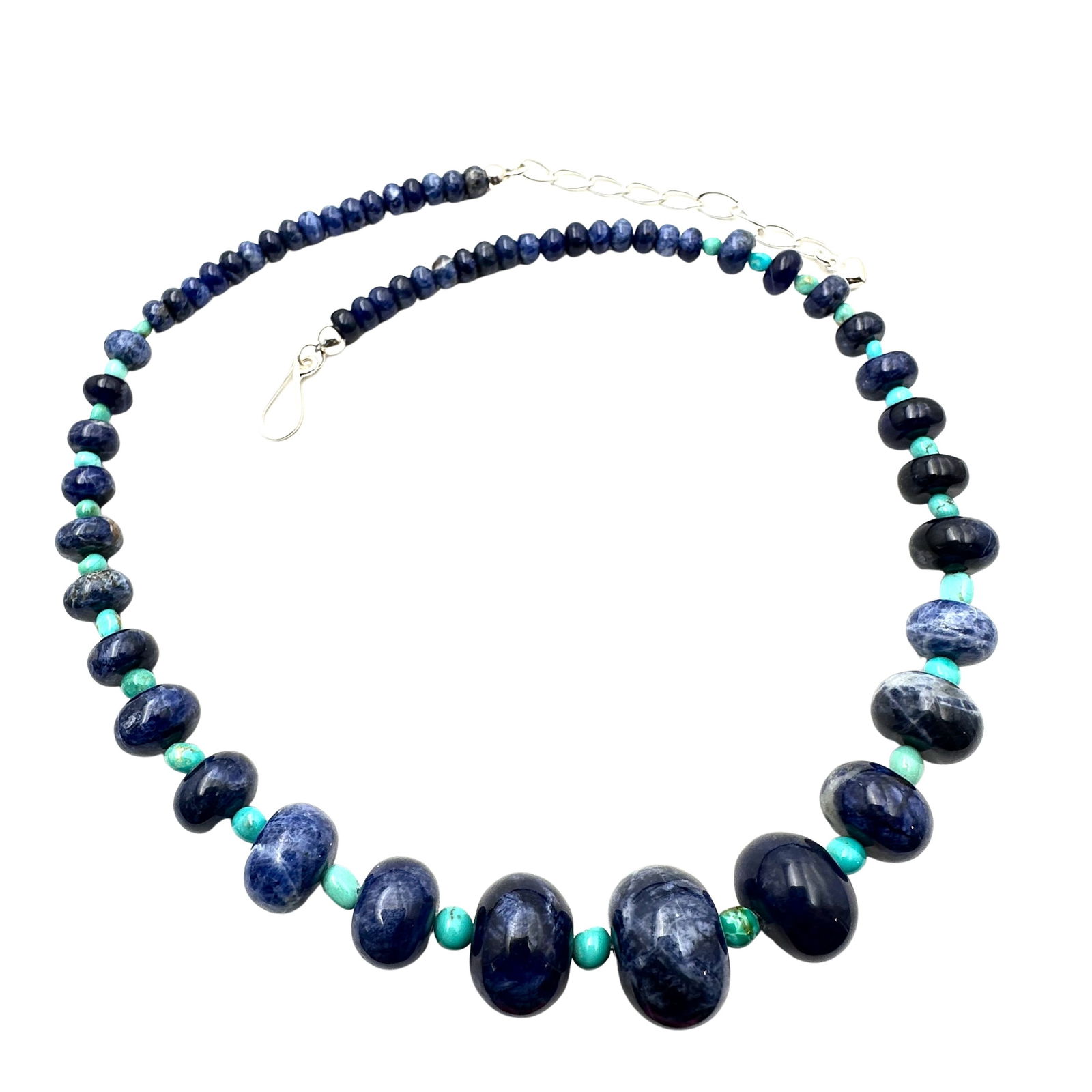 Jay King Mine Finds Blue Gemstone and Turquoise Sterling Silver Necklace 16 to 18 Inch: Jay King Mine Finds Blue Gemstone and Turquoise Sterling Silver Necklace 16 to 18 Inch