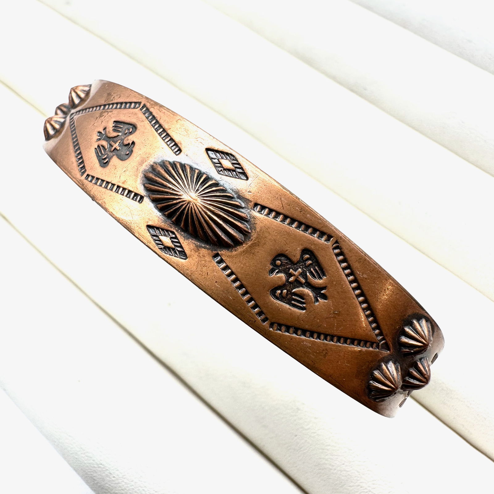 Vintage American Southwest Copper Cuff Bracelet Adjustable Size (1 of 2)