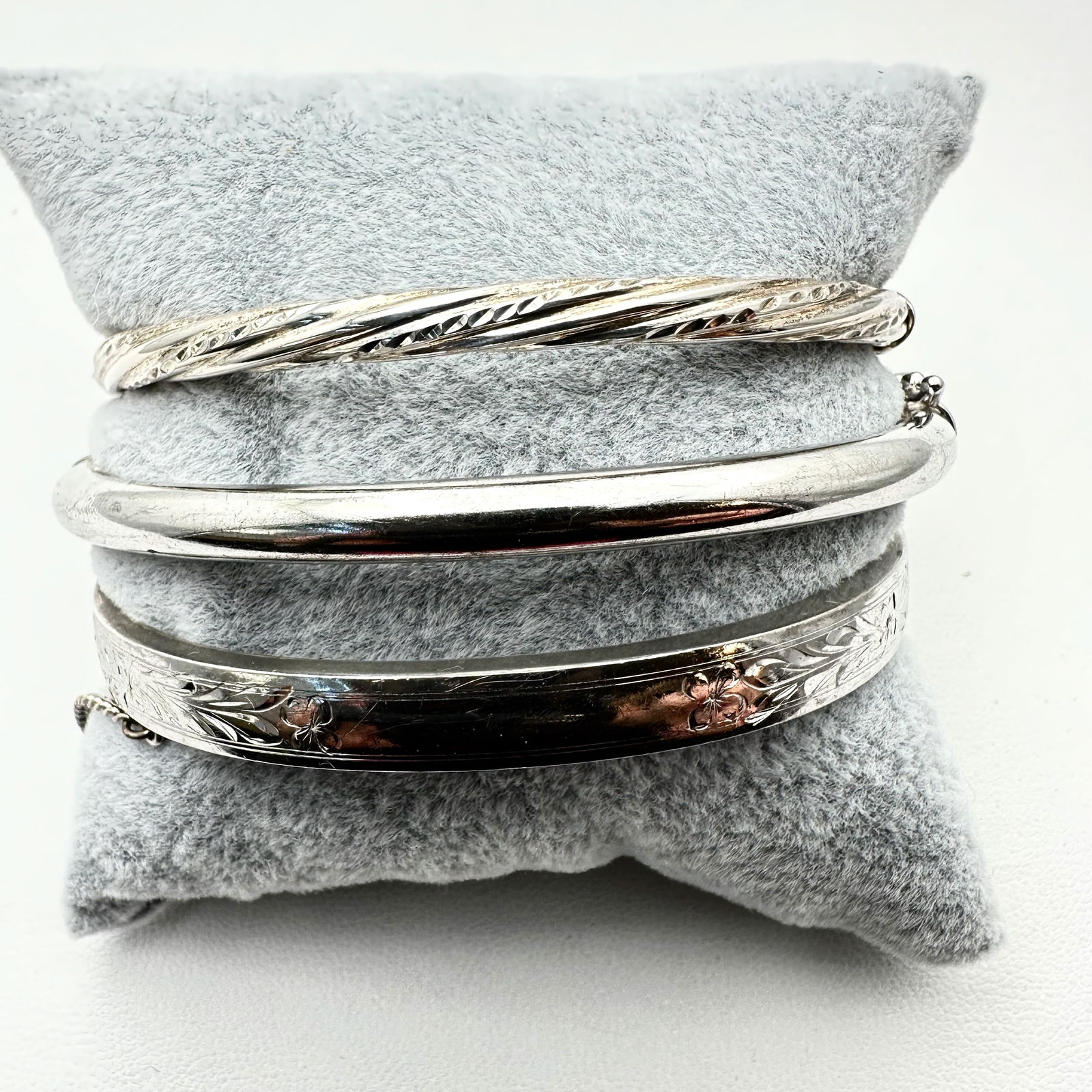 Group Sterling Silver Bracelets Various Sizes Styles Weight 30 Grams (1 of 2)