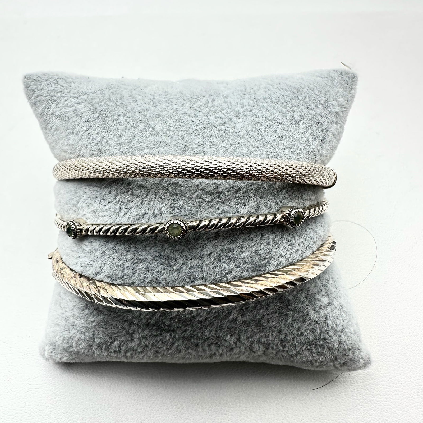 Group Sterling Silver Bracelets Various Sizes Styles Weight 24 Grams (1 of 2)