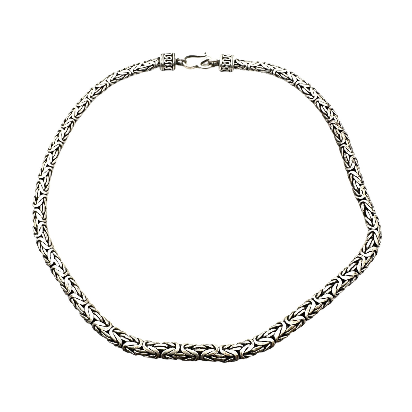Suarti Sterling Silver Fancy Thick Indonesian Chain Necklace 17 Inch Weight 49 Grams: Suarti Sterling Silver Fancy Thick Indonesian Chain Necklace 17 Inch Weight 49 Grams