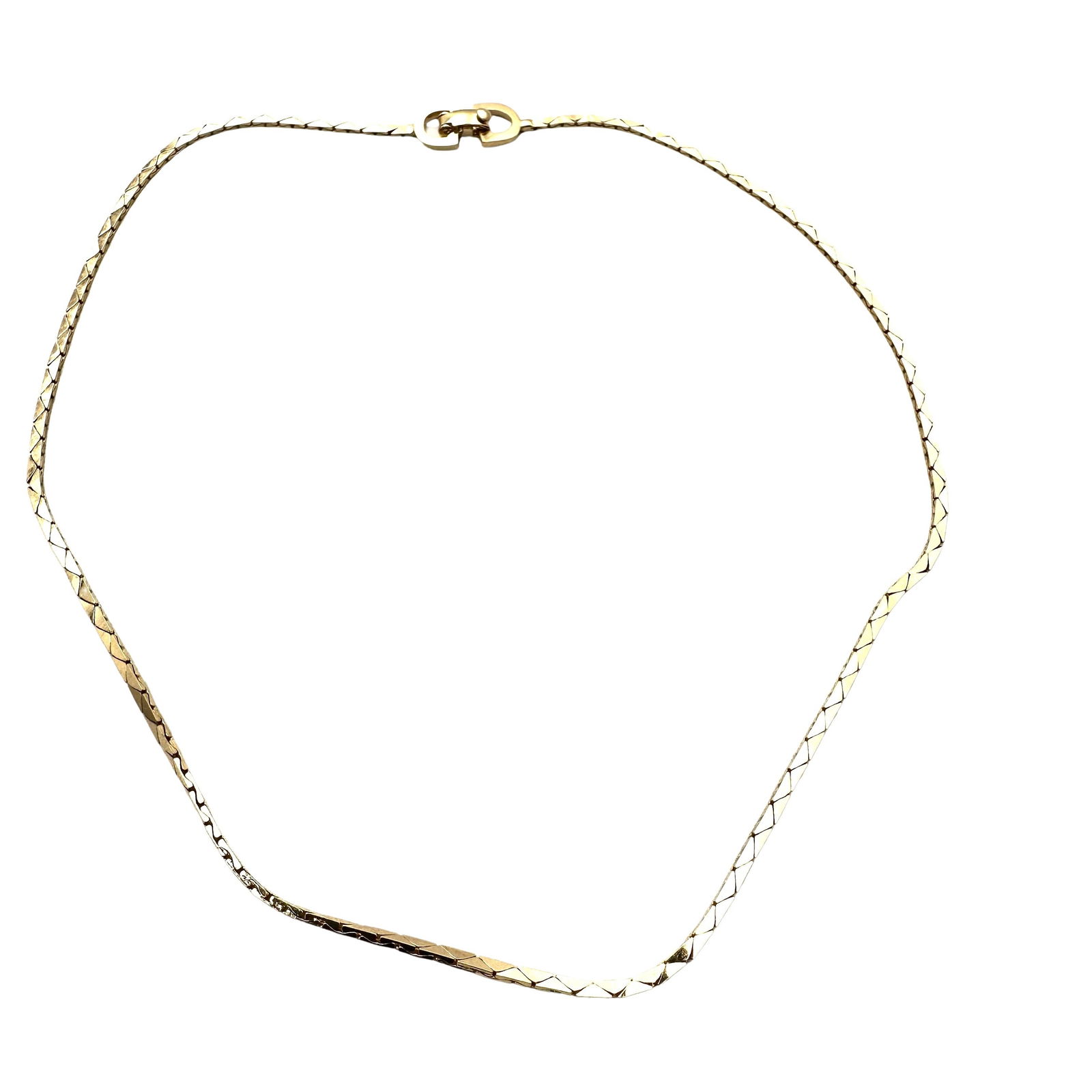 Vintage Christian Dior Gold Tone Chain Choker Necklace 15 Inch: Vintage Christian Dior Gold Tone Chain Choker Necklace 15 Inch