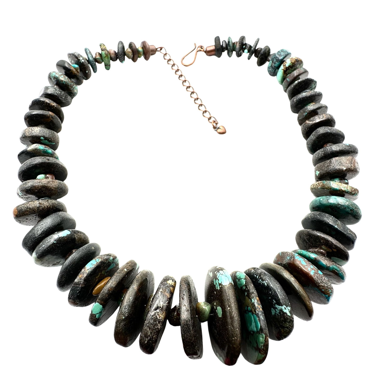 Jay King Mine Finds Turquoise Copper Necklace 18 to 20 Inches: Jay King Mine Finds Turquoise Copper Necklace 18 to 20 Inches
