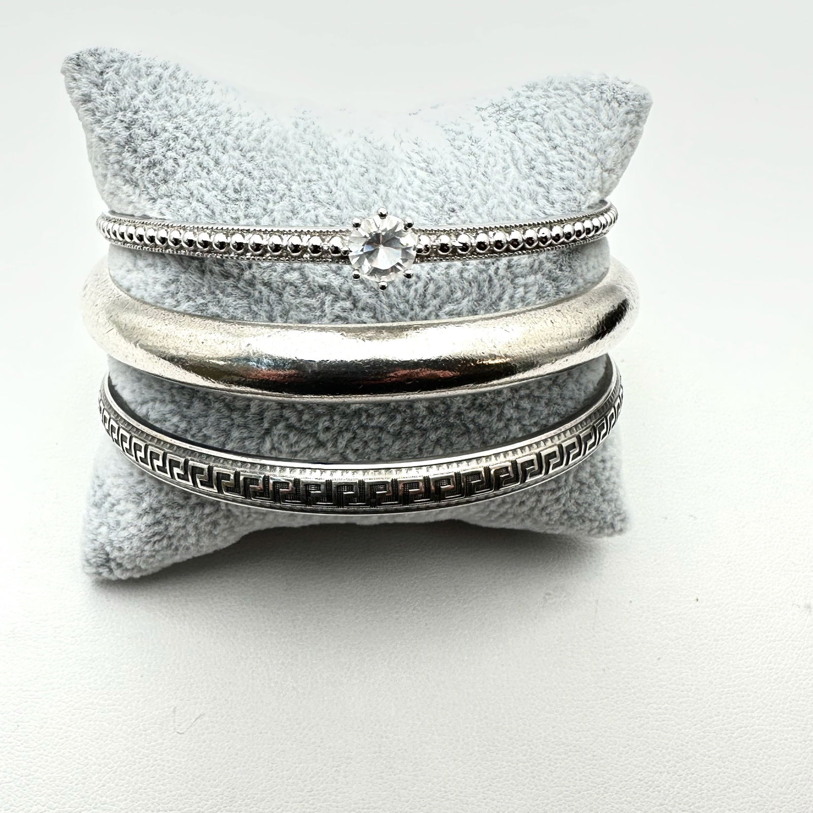 Group Sterling Silver Bracelets Bangles Greek Key Mexico Total Weight 52 Grams (1 of 2)