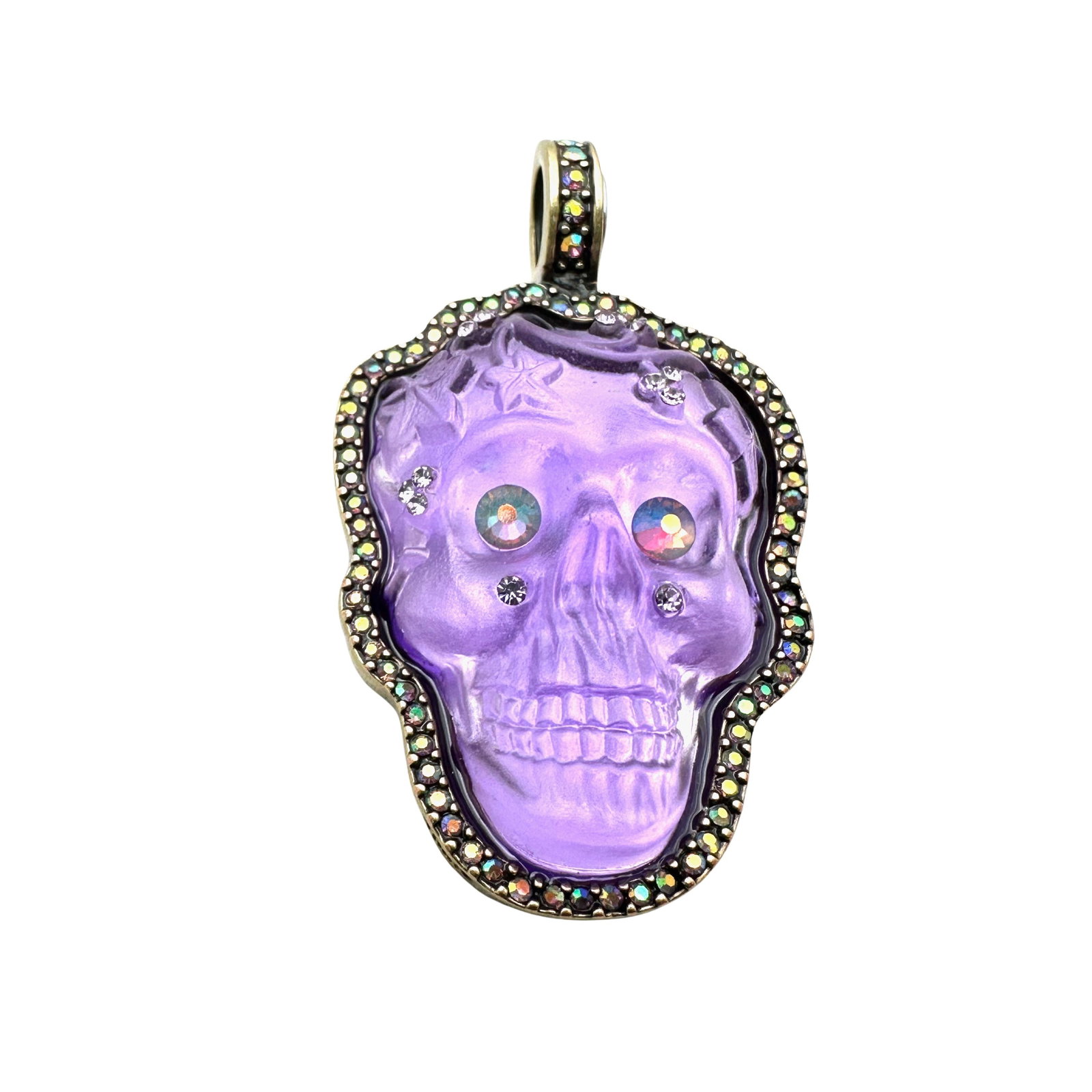 Kirks Folly Purple Crystal Skull Gold Tone Magnetic Pendant for Magnetic Chain 2 Inch Halloween: Kirks Folly Purple Crystal Skull Gold Tone Magnetic Pendant for Magnetic Chain 2 Inch Halloween